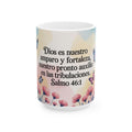 Spanish Scripture Coffee Mug — Salmo 46:1 Floral Ceramic Mug (15oz)