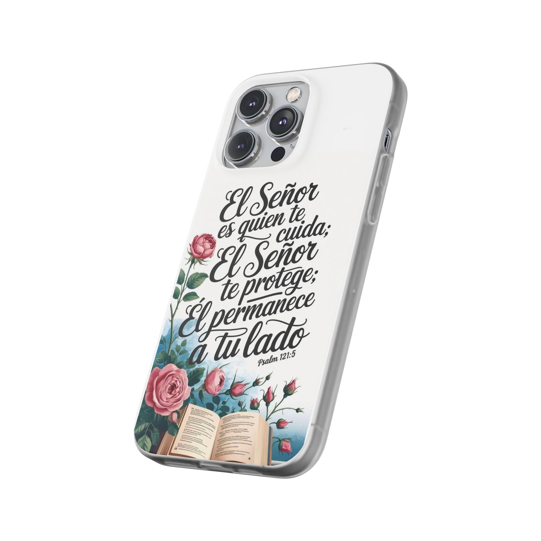 Inspirational Phone Case with Psalm 121:5 Quote, Flexi Case for Protection, Bible Verse Case, Gift for Faith Lovers, Spiritual Décor