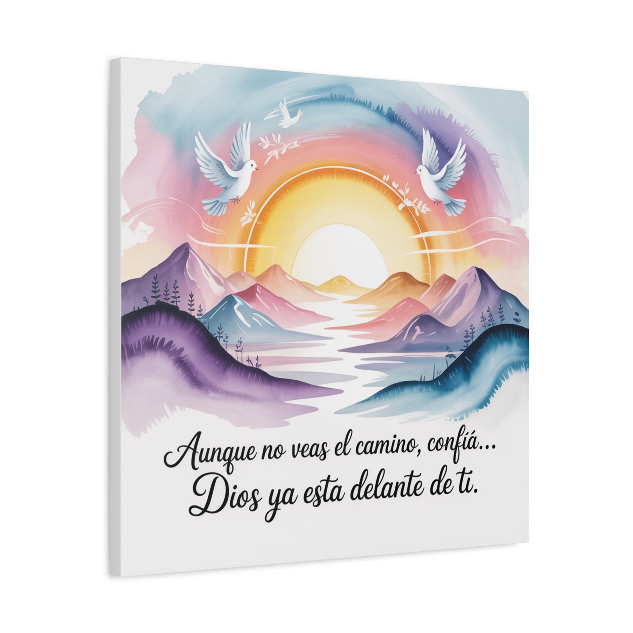 Inspirational Canvas Wall Art, Faith Motivational Decor, Colorful Nature Print, Home Office Decoration, Meaningful Gift for Friends