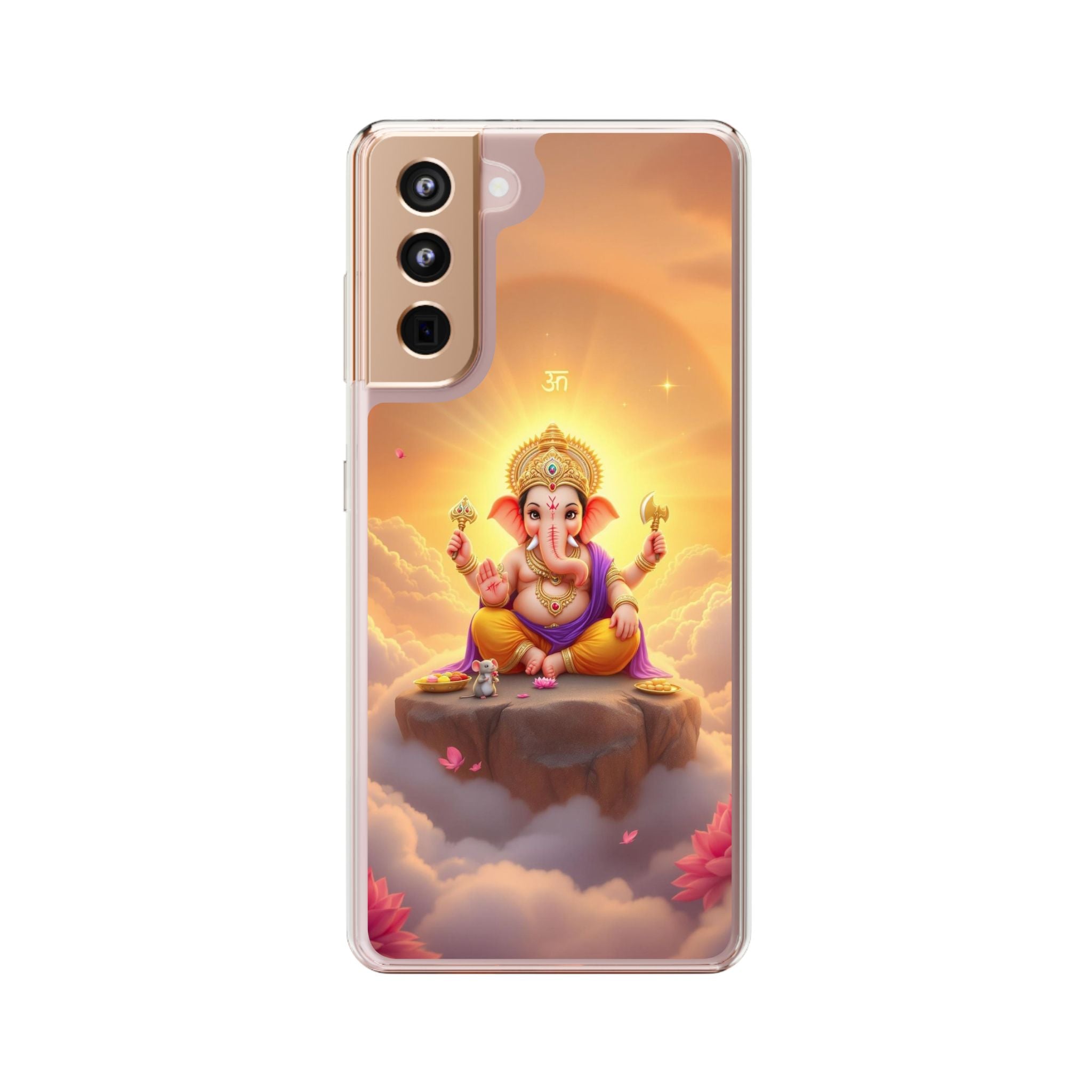 Ganesh Clear Phone Case, Spiritual iPhone Cover, Hindu God Phone Protector, Gift for Her, Boho Phone Accessories