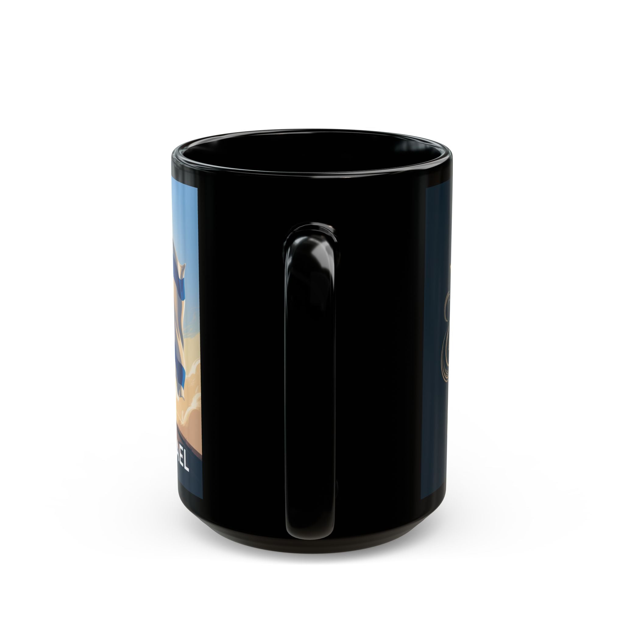 Patriotic Black Mug - I Stand with Israel Design, Custom Coffee Cup, Supportive Gift, Meaningful Drinkware, 11oz/15oz