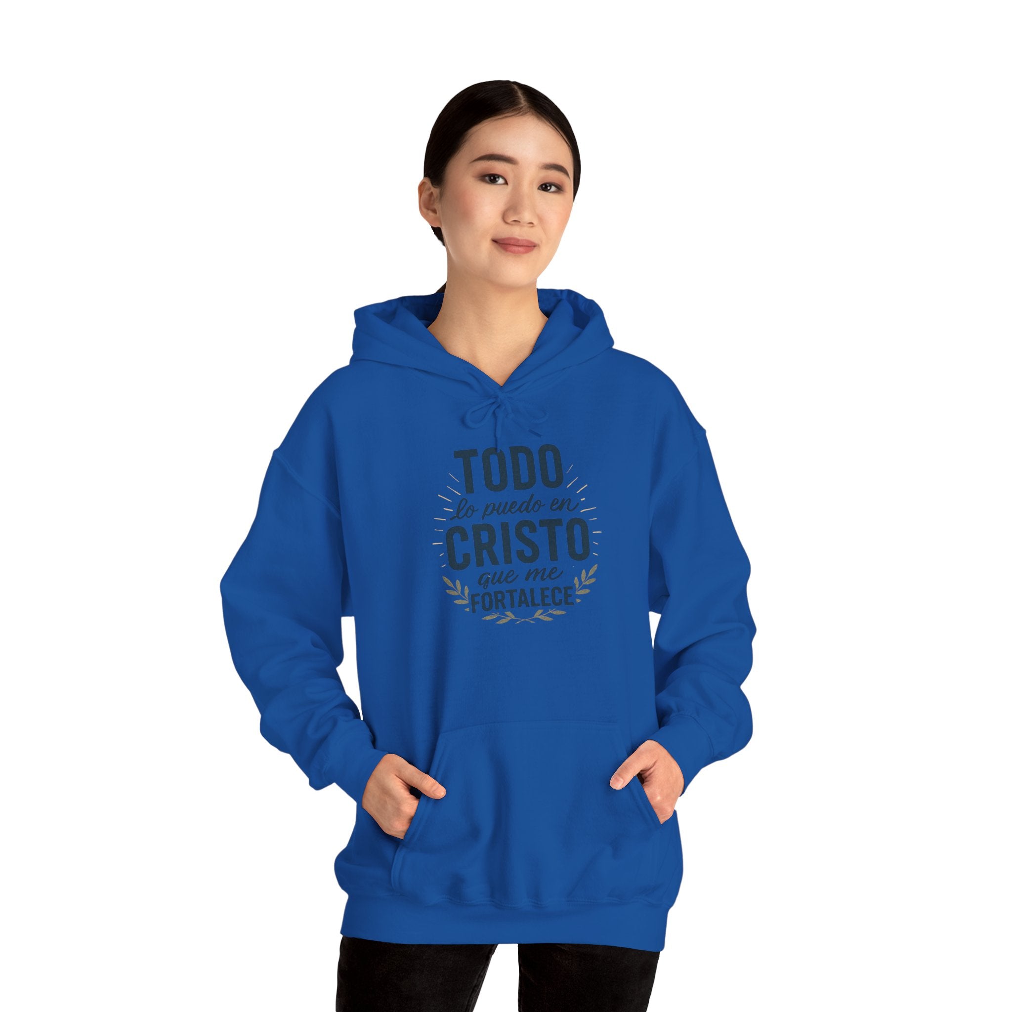 Christian Hoodie - "Todo lo puedo en Cristo" / "Dios te bendiga" Inspirational Spanish Pullover