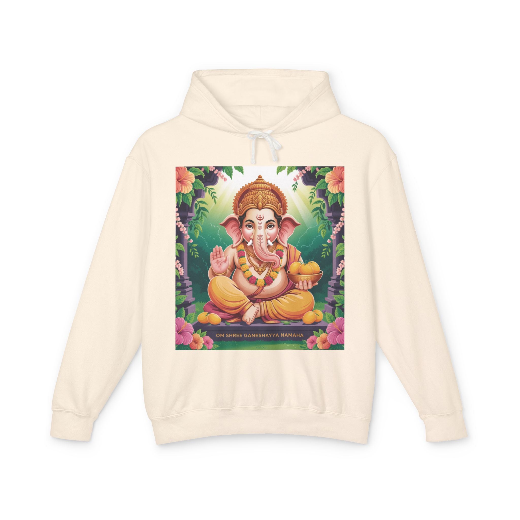 Spiritual Unisex Hoodie, Inspirational Hooded Sweatshirt, Yoga Apparel, Meditation Fashion, Ganesh and Om Design