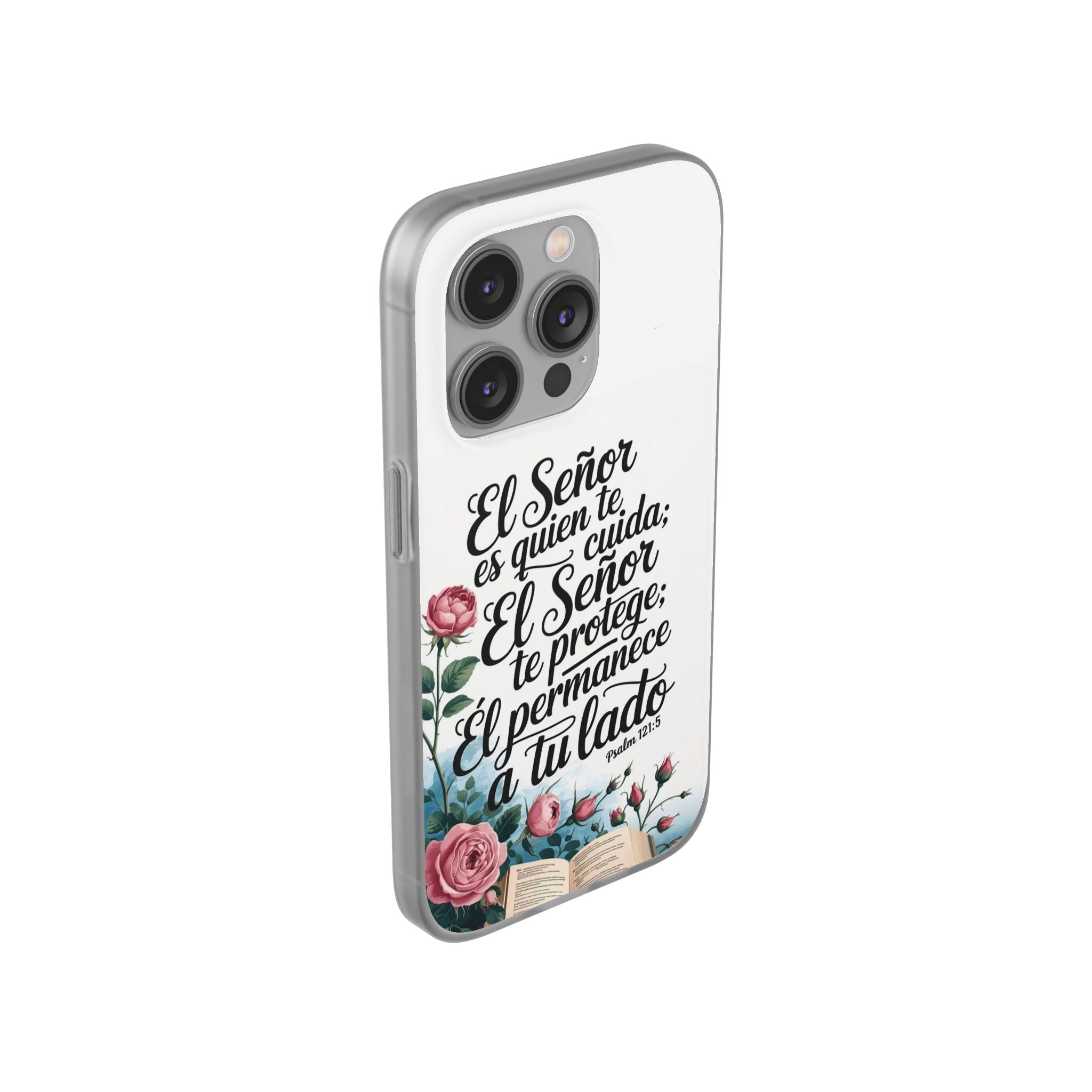 Inspirational Phone Case with Psalm 121:5 Quote, Flexi Case for Protection, Bible Verse Case, Gift for Faith Lovers, Spiritual Décor
