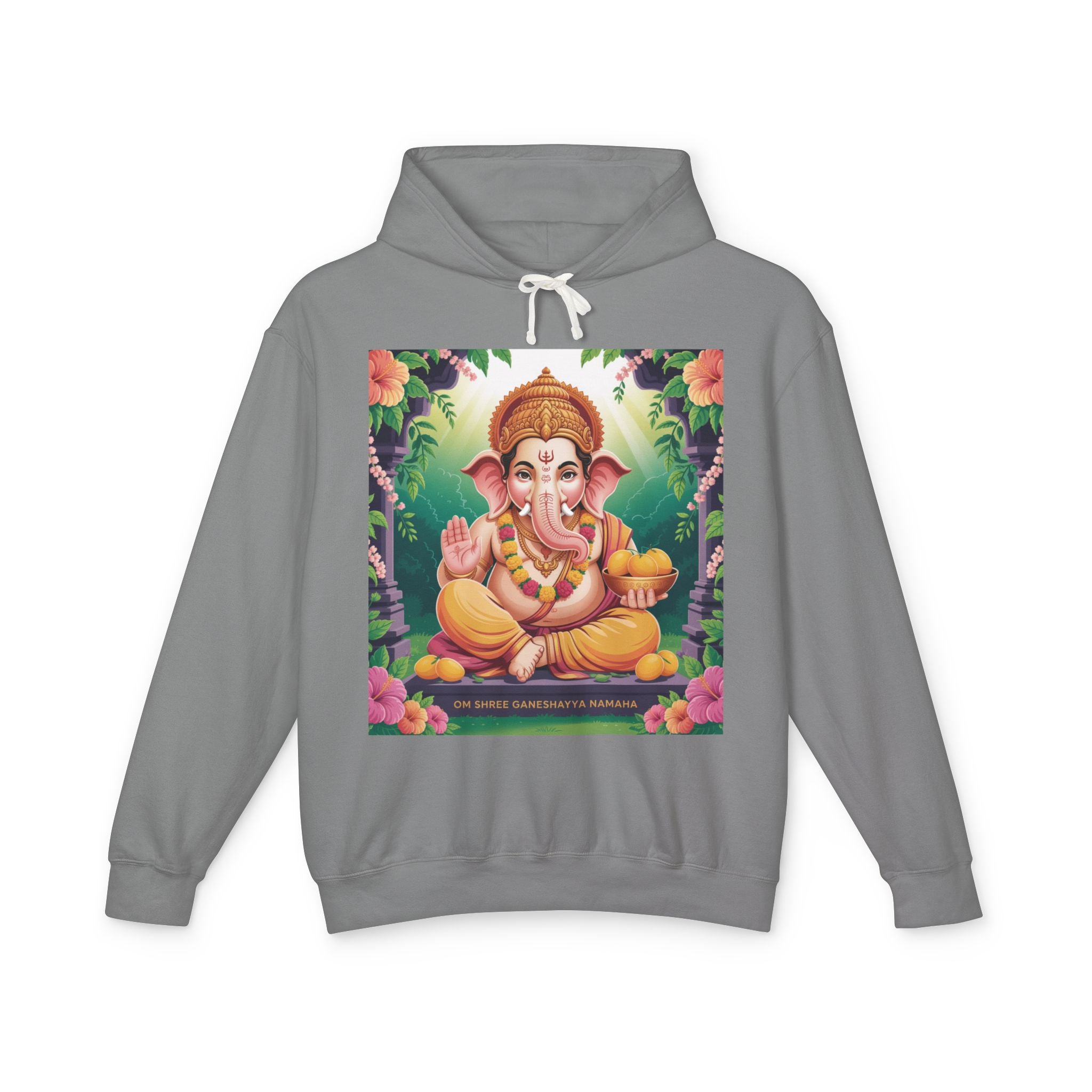 Spiritual Unisex Hoodie, Inspirational Hooded Sweatshirt, Yoga Apparel, Meditation Fashion, Ganesh and Om Design
