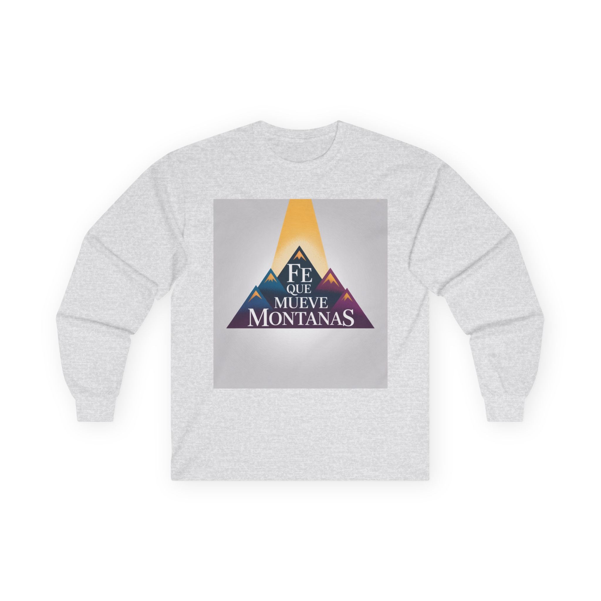 Inspirational Long Sleeve Tee, Faith Moves Mountains Shirt, Motivational Apparel, Unisex Cotton Top, Gift for Encouragement