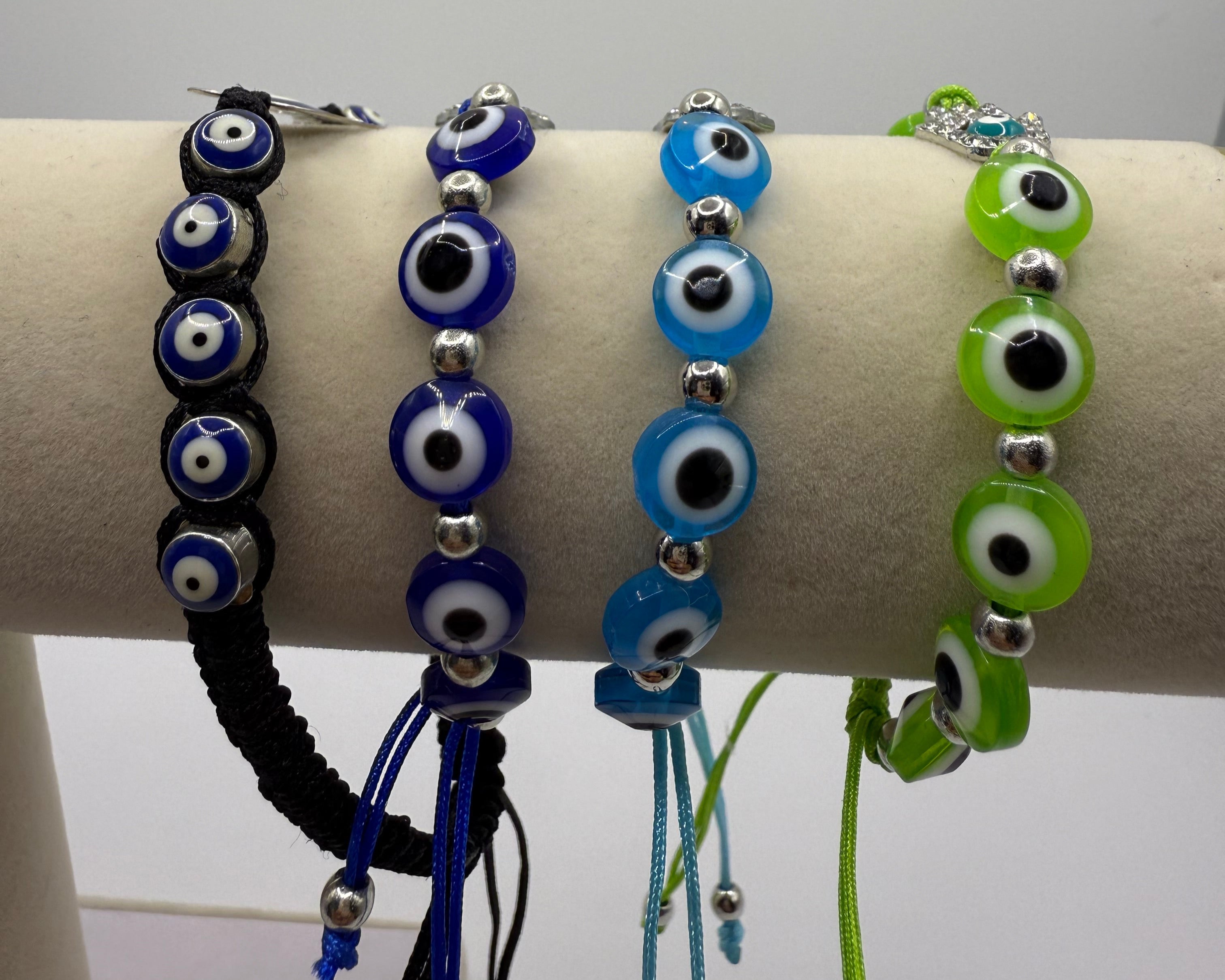 Evil Eye Mal De Ojo Bracelets Evil Eye Hamsa Beaded Charm Stretch Bracelet Hand of Fatima Evil Eye Lucky Bracelet for Protection and Blessing