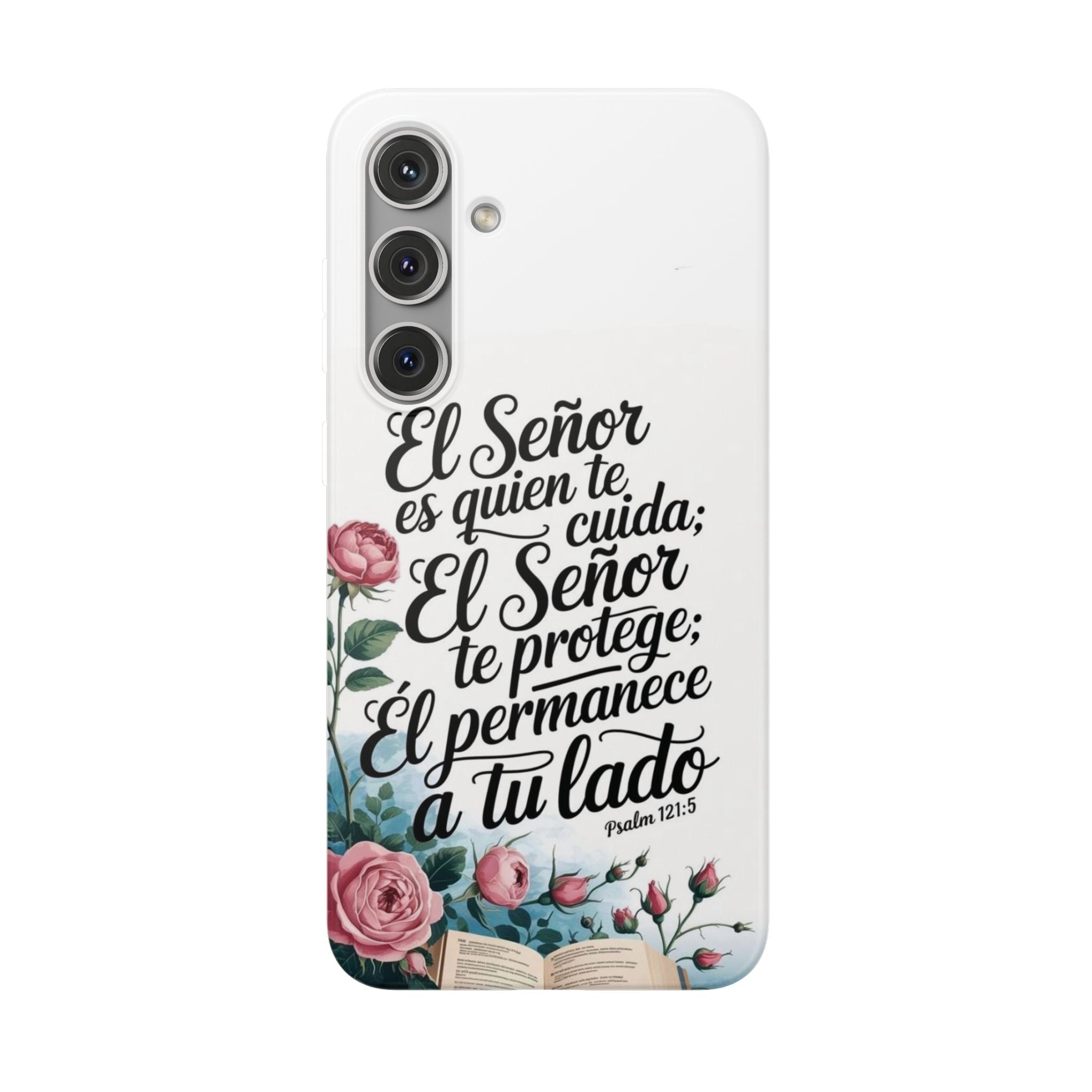 Inspirational Phone Case with Psalm 121:5 Quote, Flexi Case for Protection, Bible Verse Case, Gift for Faith Lovers, Spiritual Décor