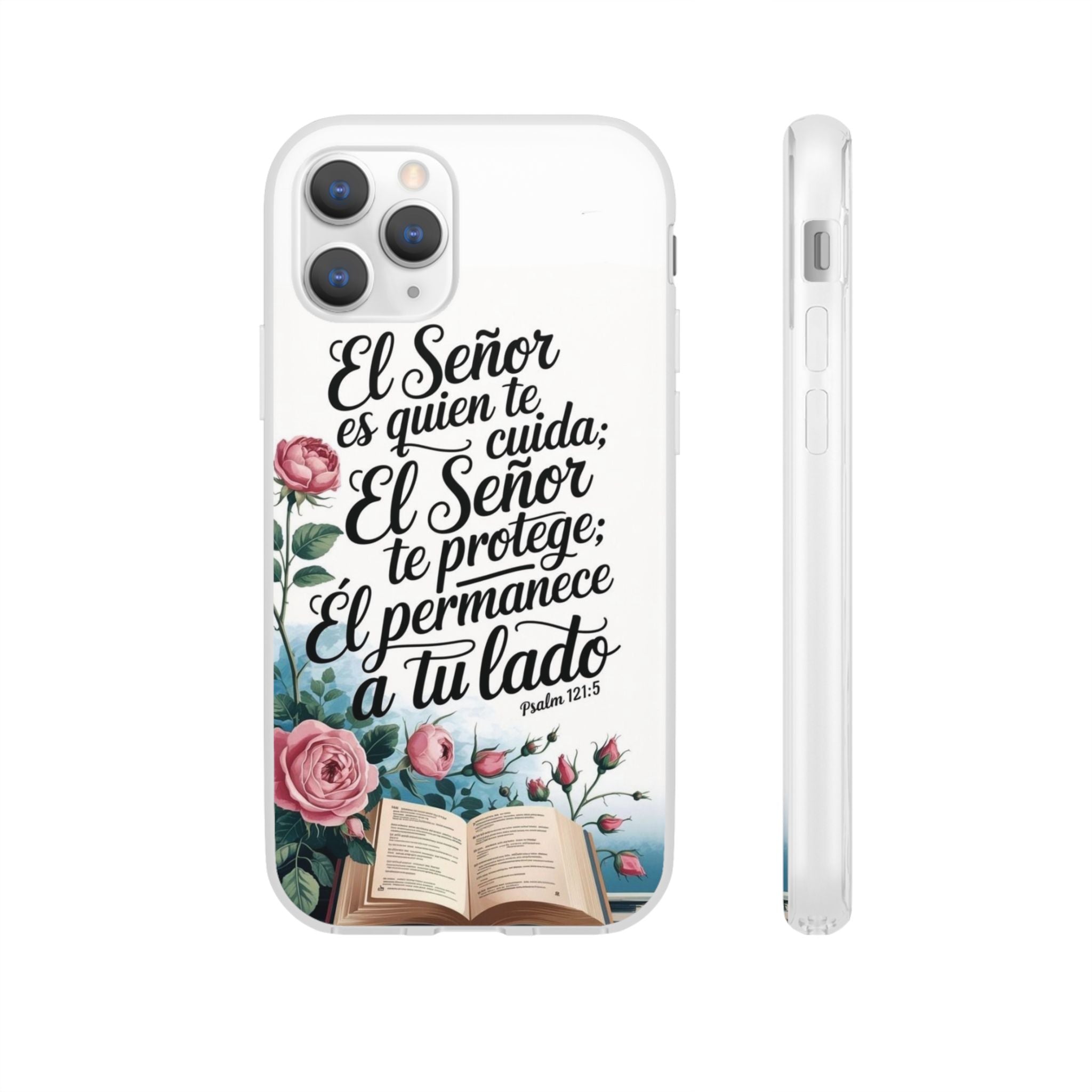 Inspirational Phone Case with Psalm 121:5 Quote, Flexi Case for Protection, Bible Verse Case, Gift for Faith Lovers, Spiritual Décor