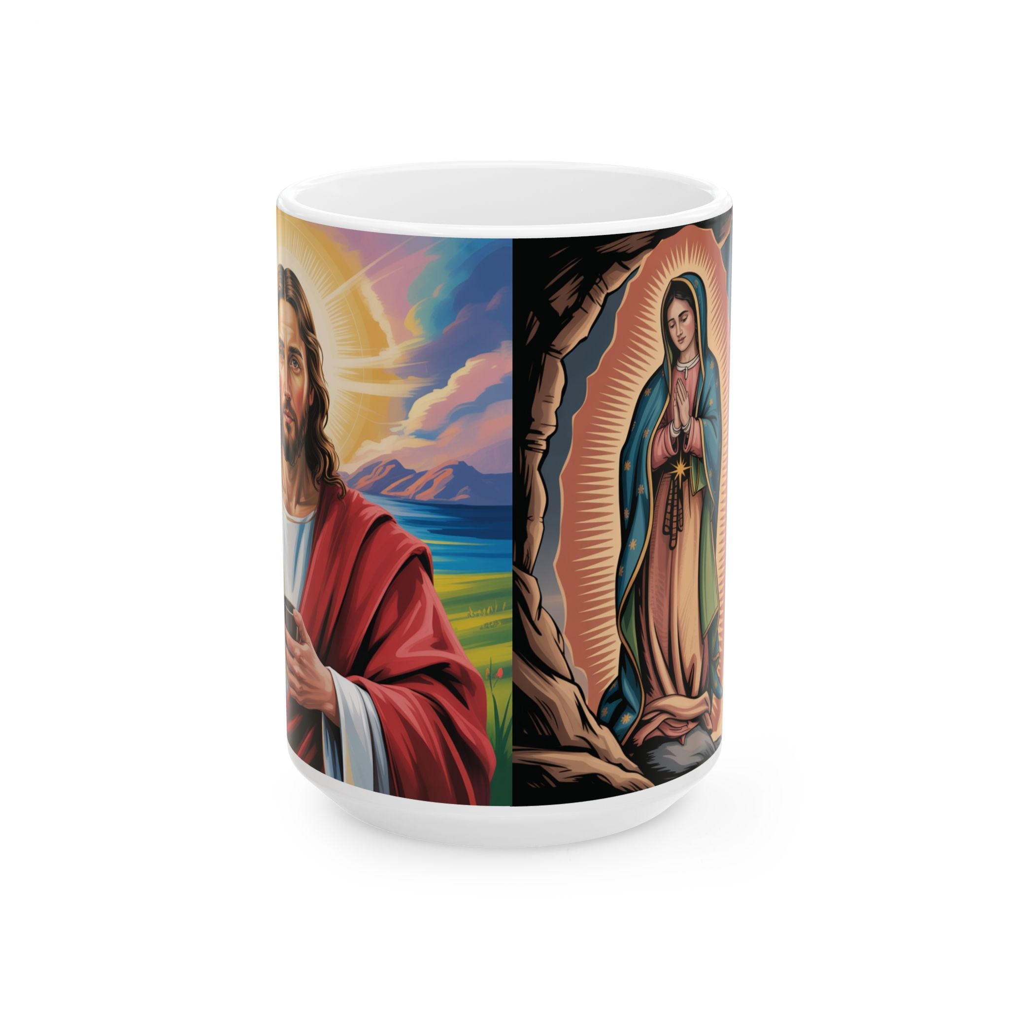 Jesus Christ/ Virgin Mary Mug, Spiritual Drinking Cup, Faith-Inspired Gift, Christian Keychains, Church Celebration, Inspirational Motivational