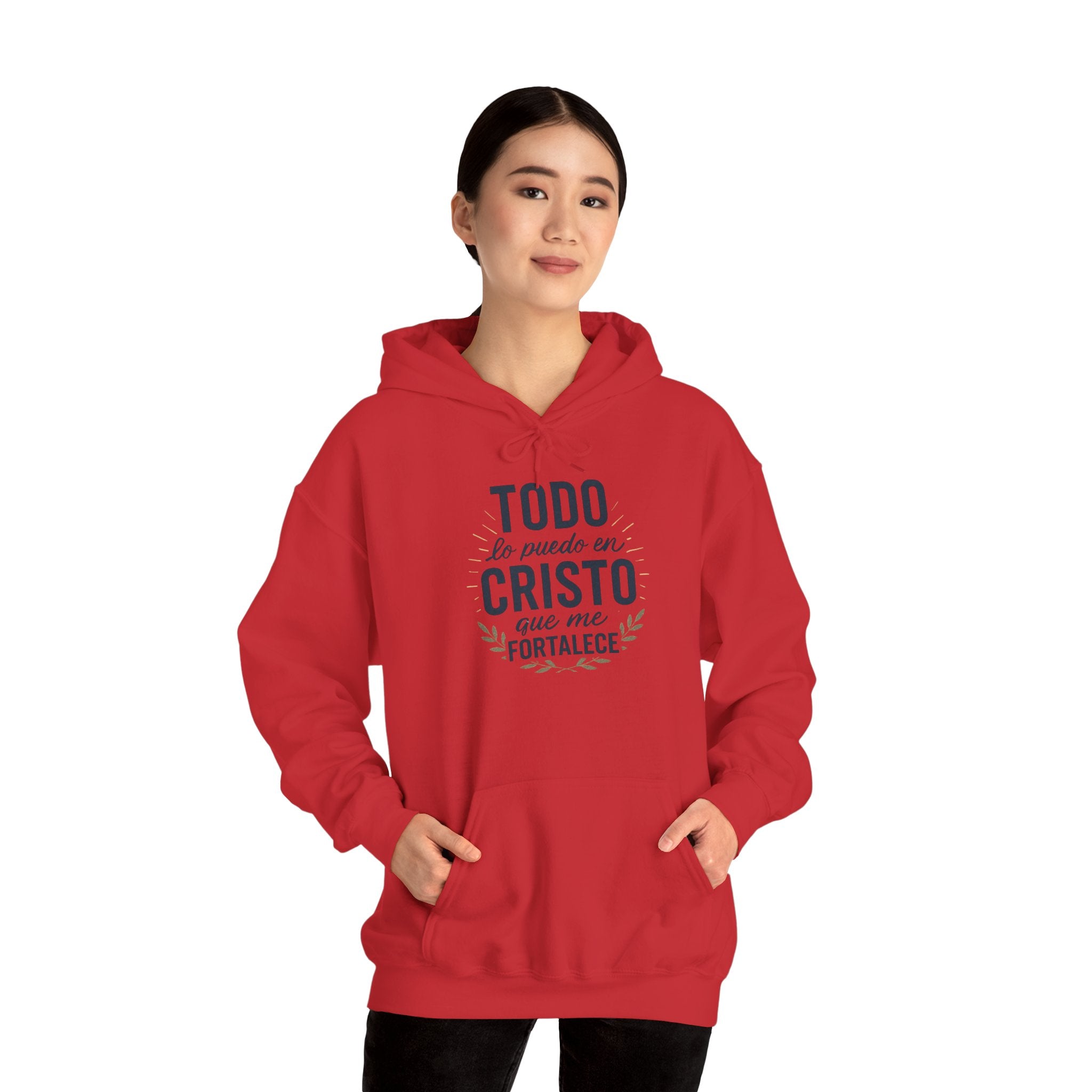 Christian Hoodie - "Todo lo puedo en Cristo" / "Dios te bendiga" Inspirational Spanish Pullover