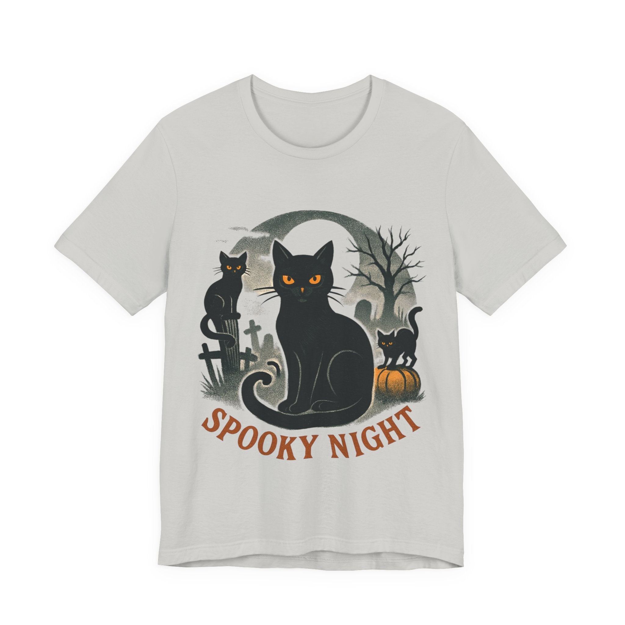 Halloween Black Cat Tee Unisex Jersey Short Sleeve Tee