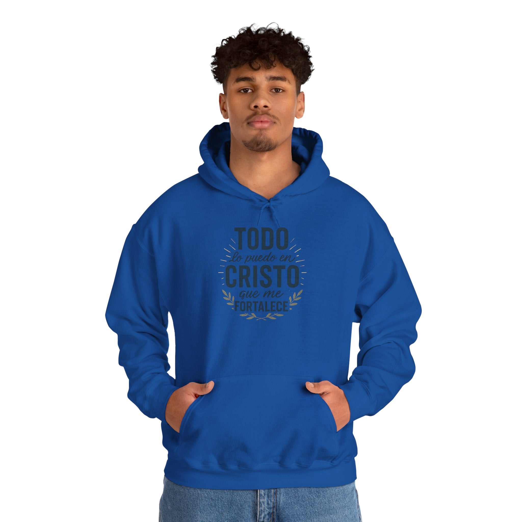 Christian Hoodie - "Todo lo puedo en Cristo" / "Dios te bendiga" Inspirational Spanish Pullover