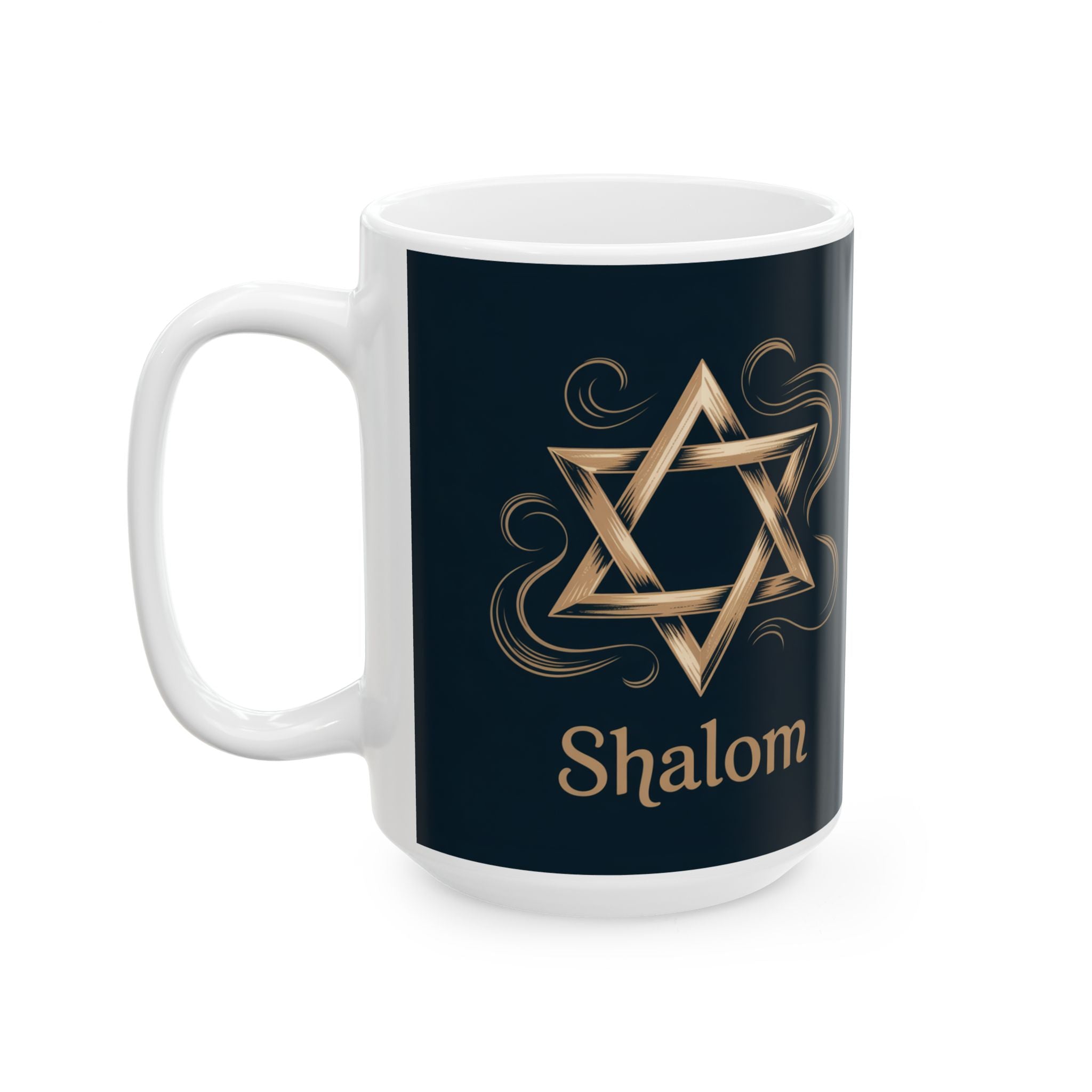 Ceramic Hanukkah Mug, Holiday Gift for Mom, Jewish Celebration, 11oz 15oz, Festive Drinkware, Menorah Design