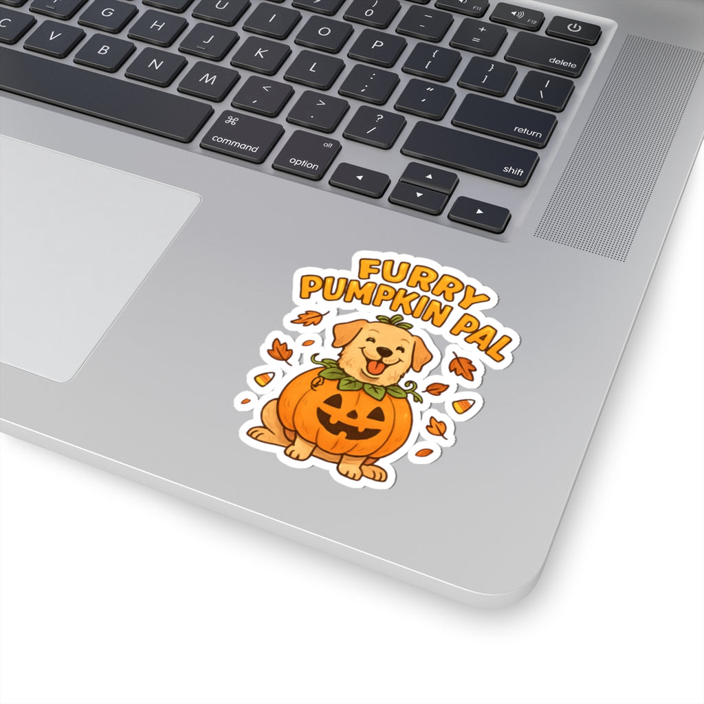 Furry Pumpkin Pal -Halloween Cut Stickers