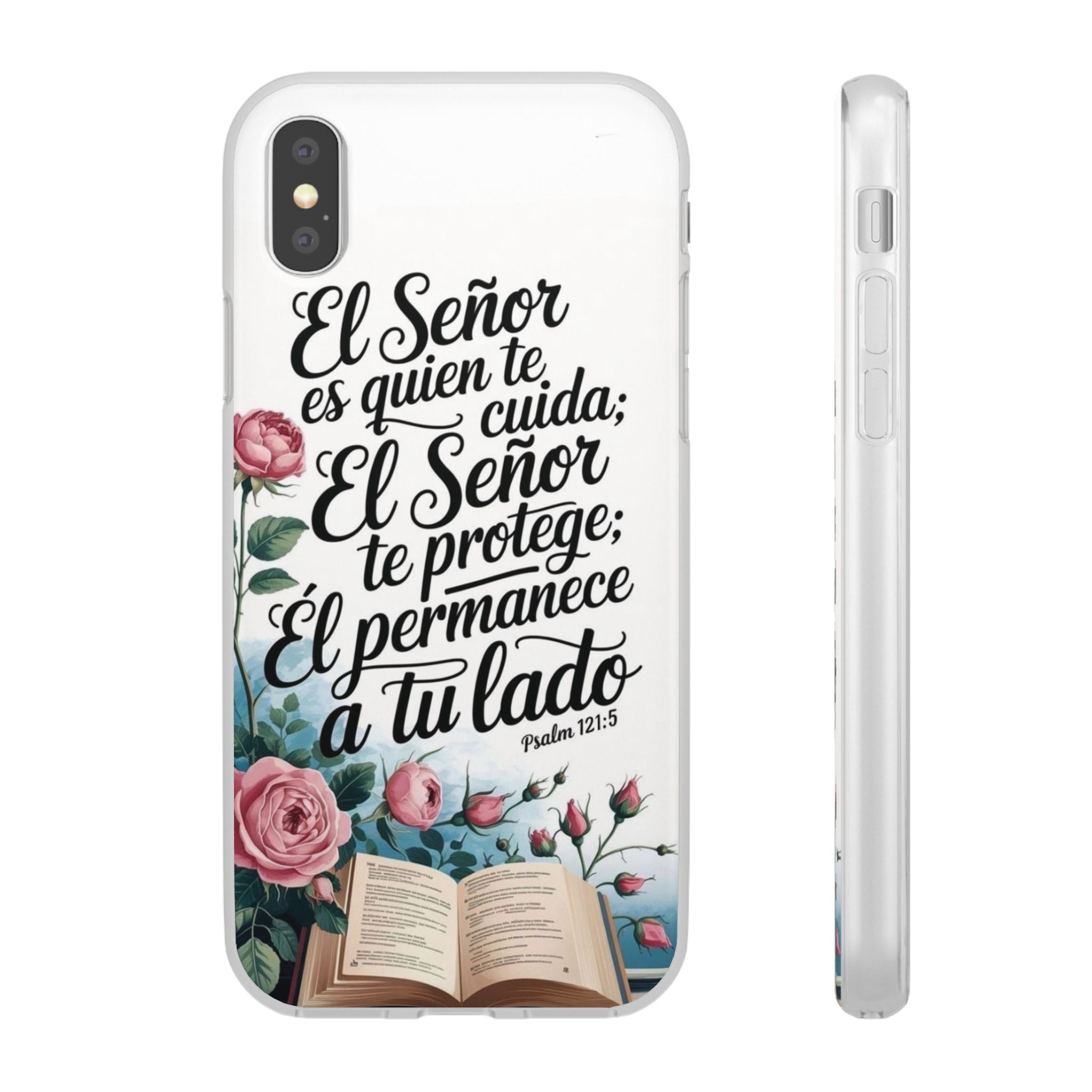 Inspirational Phone Case with Psalm 121:5 Quote, Flexi Case for Protection, Bible Verse Case, Gift for Faith Lovers, Spiritual Décor