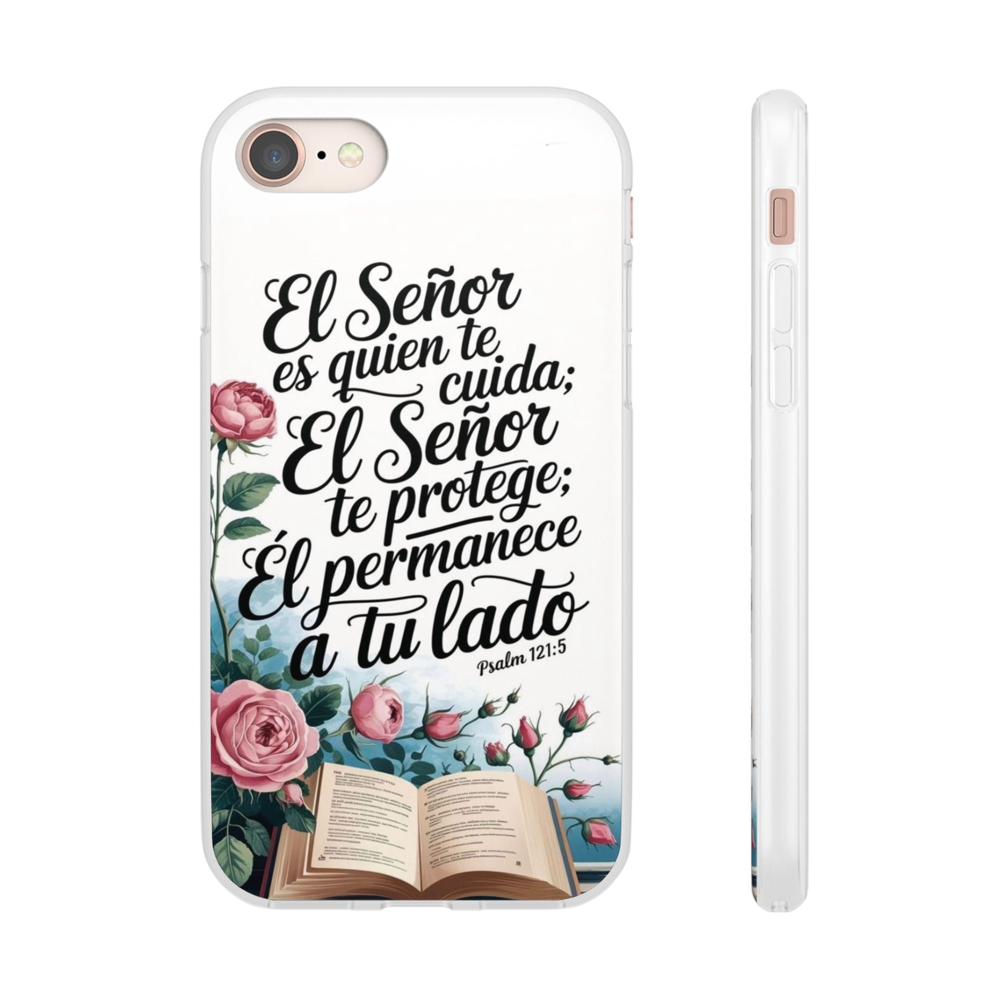 Inspirational Phone Case with Psalm 121:5 Quote, Flexi Case for Protection, Bible Verse Case, Gift for Faith Lovers, Spiritual Décor