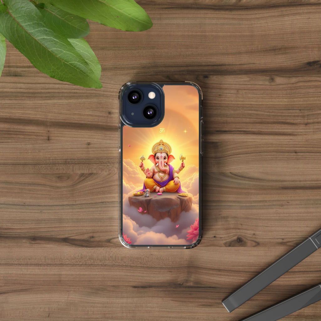 Ganesh Clear Phone Case, Spiritual iPhone Cover, Hindu God Phone Protector, Gift for Her, Boho Phone Accessories