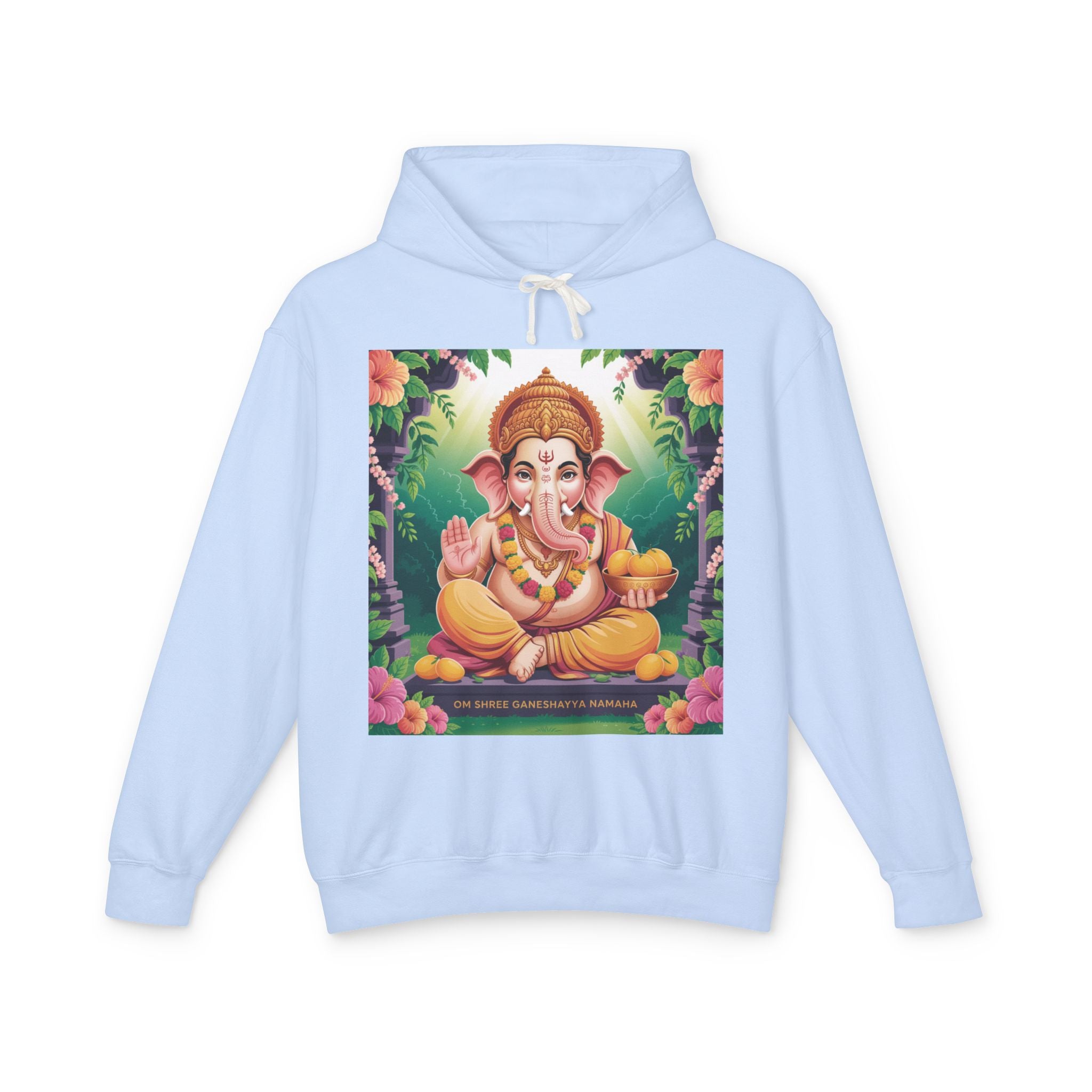 Spiritual Unisex Hoodie, Inspirational Hooded Sweatshirt, Yoga Apparel, Meditation Fashion, Ganesh and Om Design