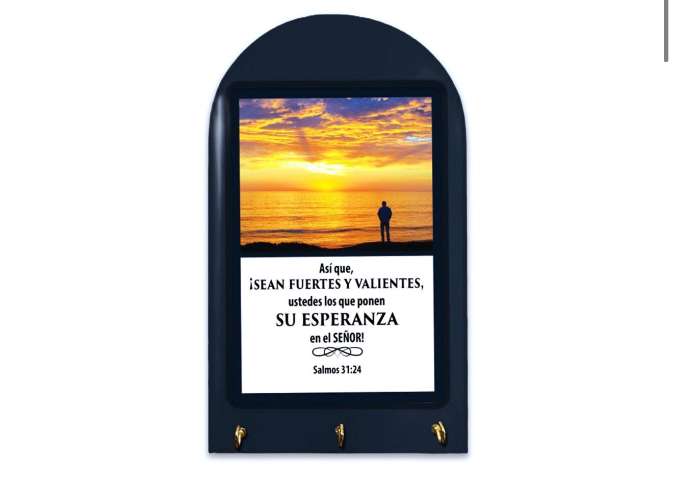 Porta Llaves de Madera con Ganchos: Mensajes Bíblicos