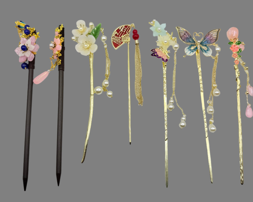 Chinese-style hairpin簪 (zān), 步摇 (bùyáo)