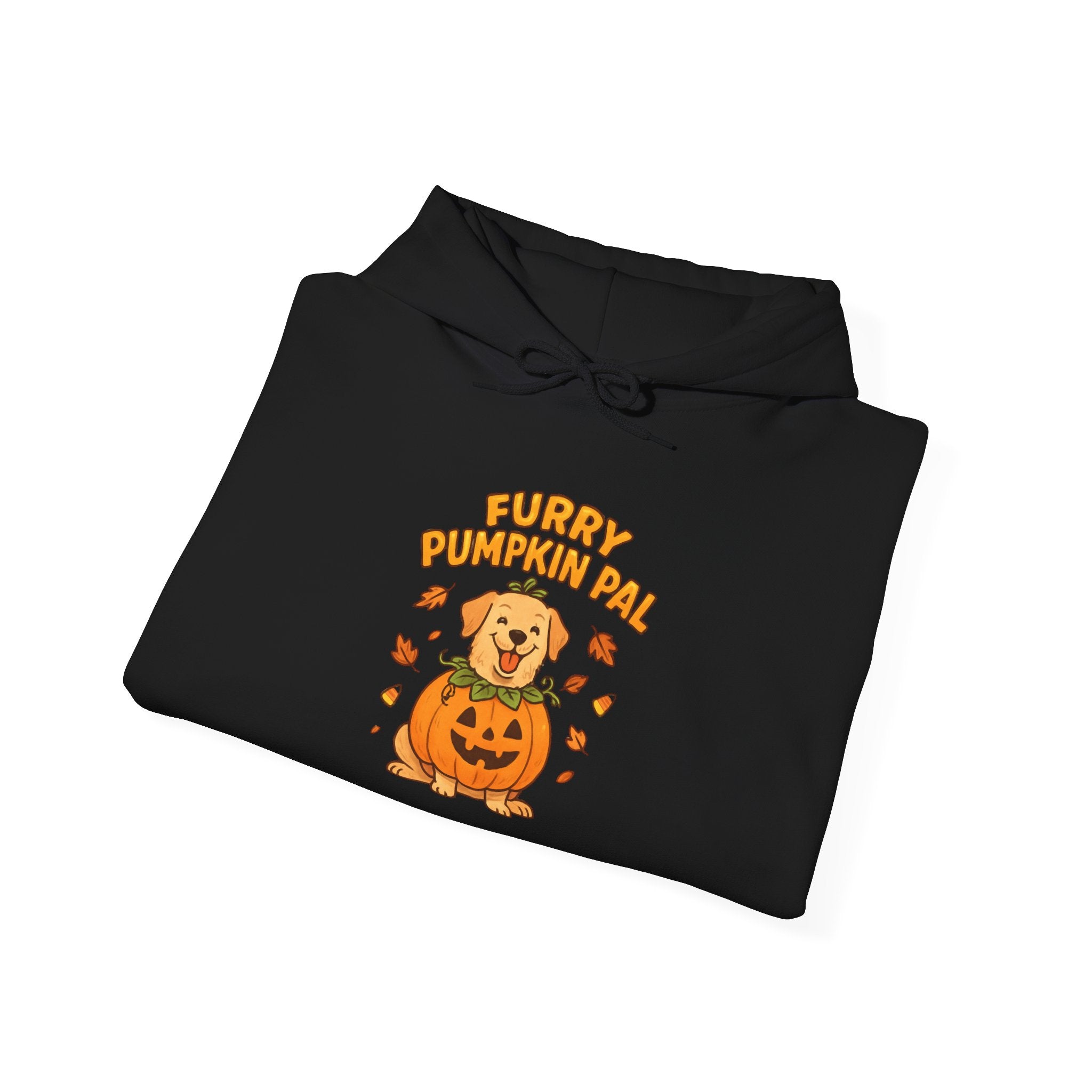 Furry Pumpkin Pal - Halloween Unisex Heavy Blend™ Hooded Sweatshirt