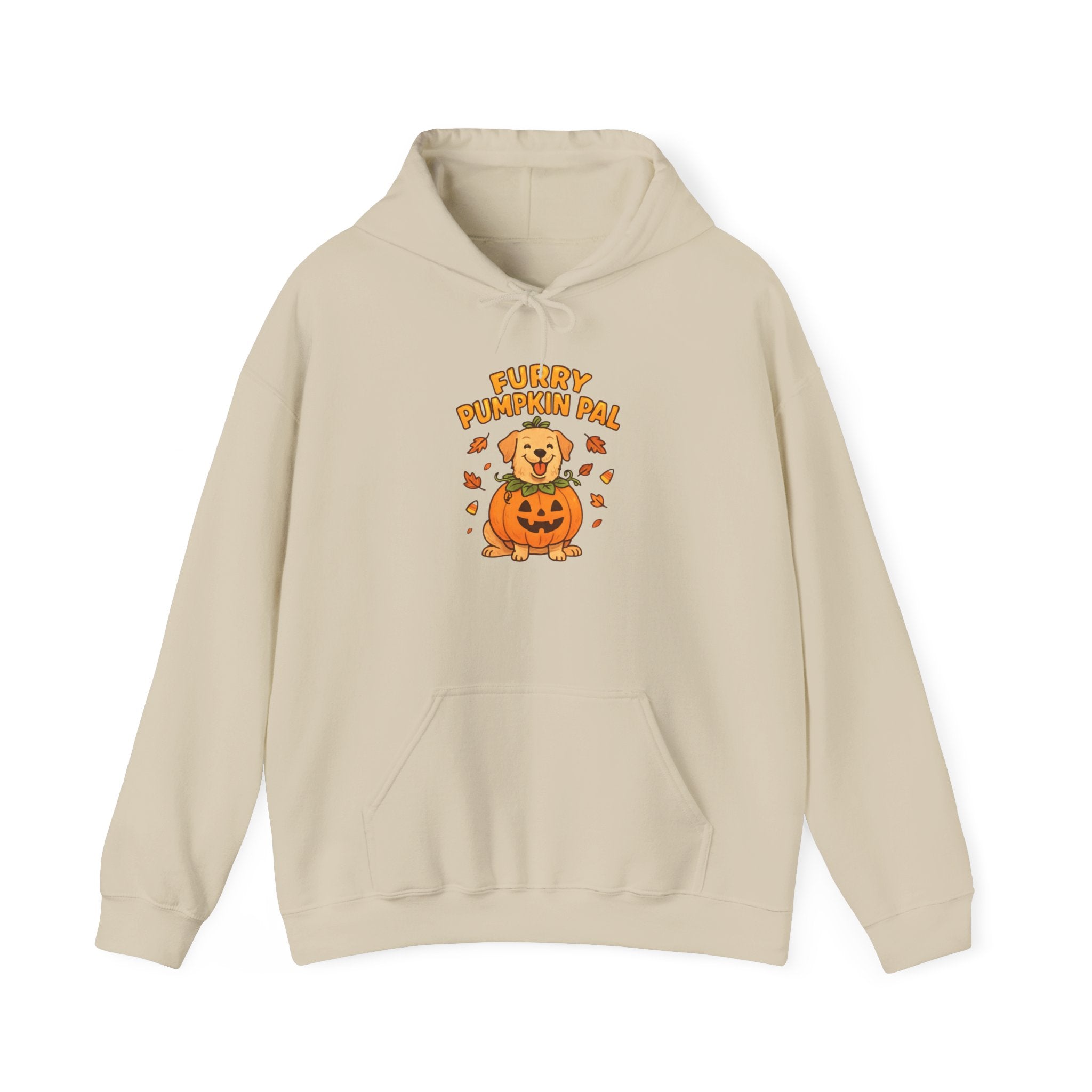 Furry Pumpkin Pal - Halloween Unisex Heavy Blend™ Hooded Sweatshirt
