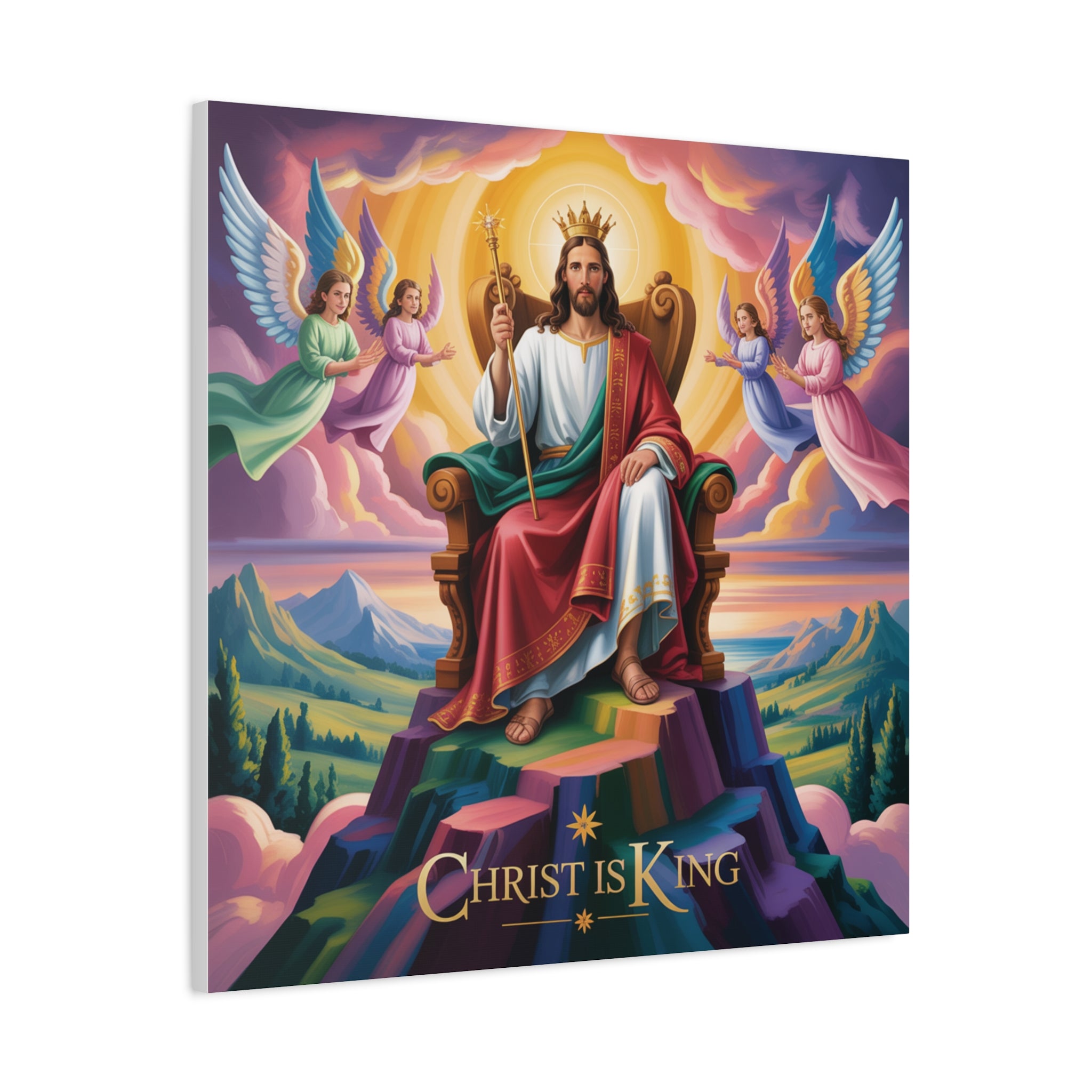 Christ is King Matte Canvas Wall Art, Religious Home Decor, Inspirational Artwork, Christian Gift, Uplifting Wall Decor