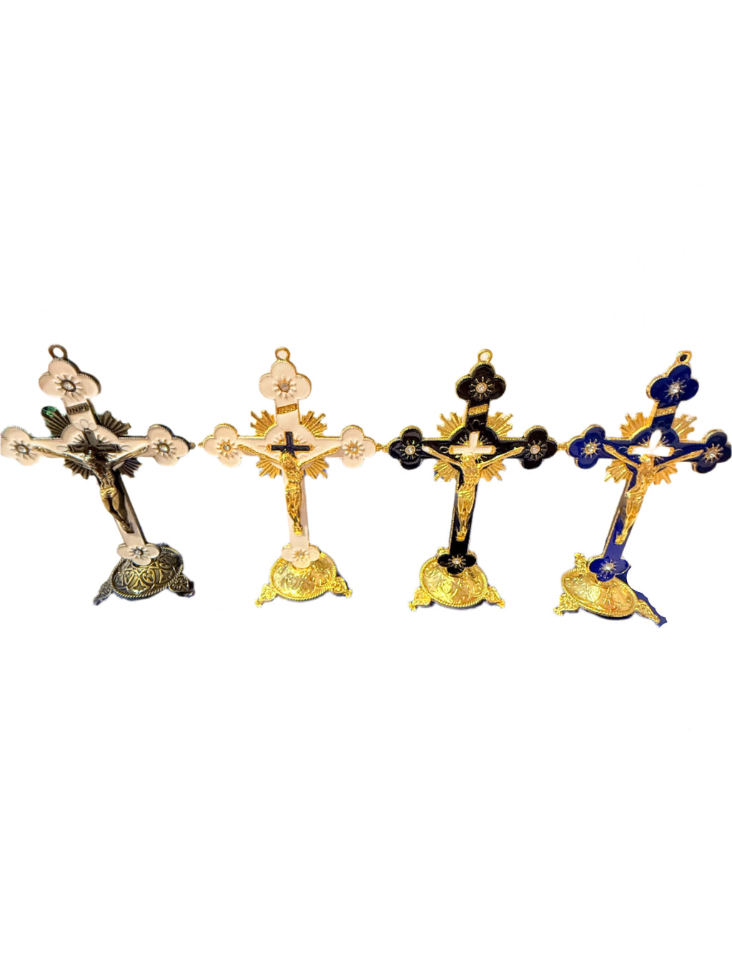 Beautiful Assorted Metal Crucifixes 5 in/9 in/11 in/12 in