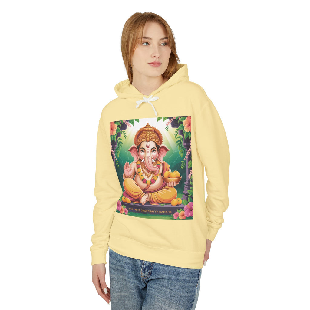 Spiritual Unisex Hoodie, Inspirational Hooded Sweatshirt, Yoga Apparel, Meditation Fashion, Ganesh and Om Design