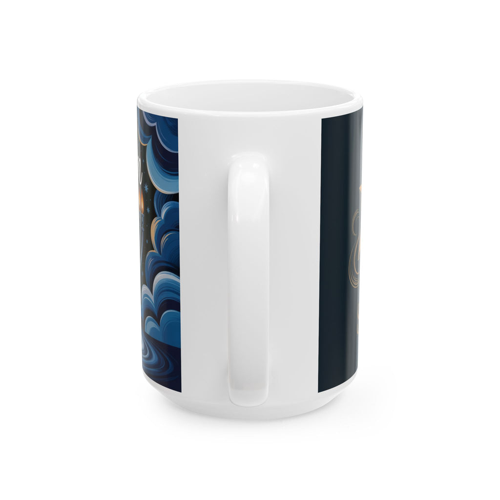 Ceramic Hanukkah Mug, Holiday Gift for Mom, Jewish Celebration, 11oz 15oz, Festive Drinkware, Menorah Design