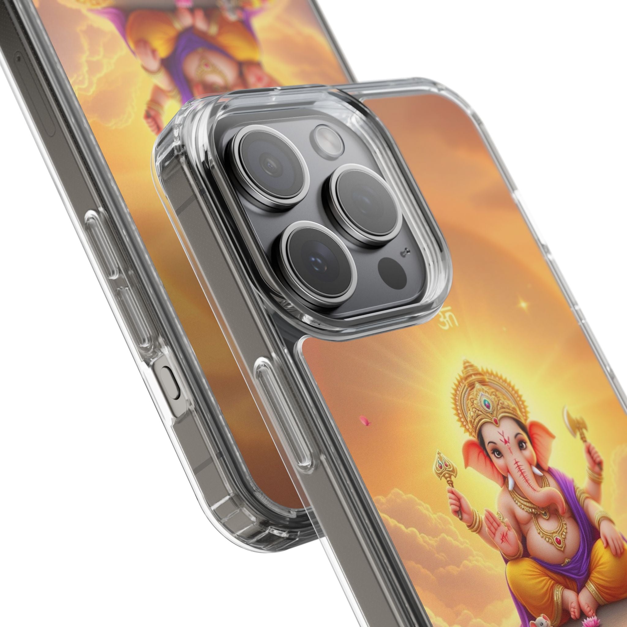 Ganesh Clear Phone Case, Spiritual iPhone Cover, Hindu God Phone Protector, Gift for Her, Boho Phone Accessories