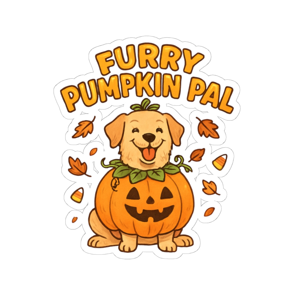 Furry Pumpkin Pal -Halloween Cut Stickers