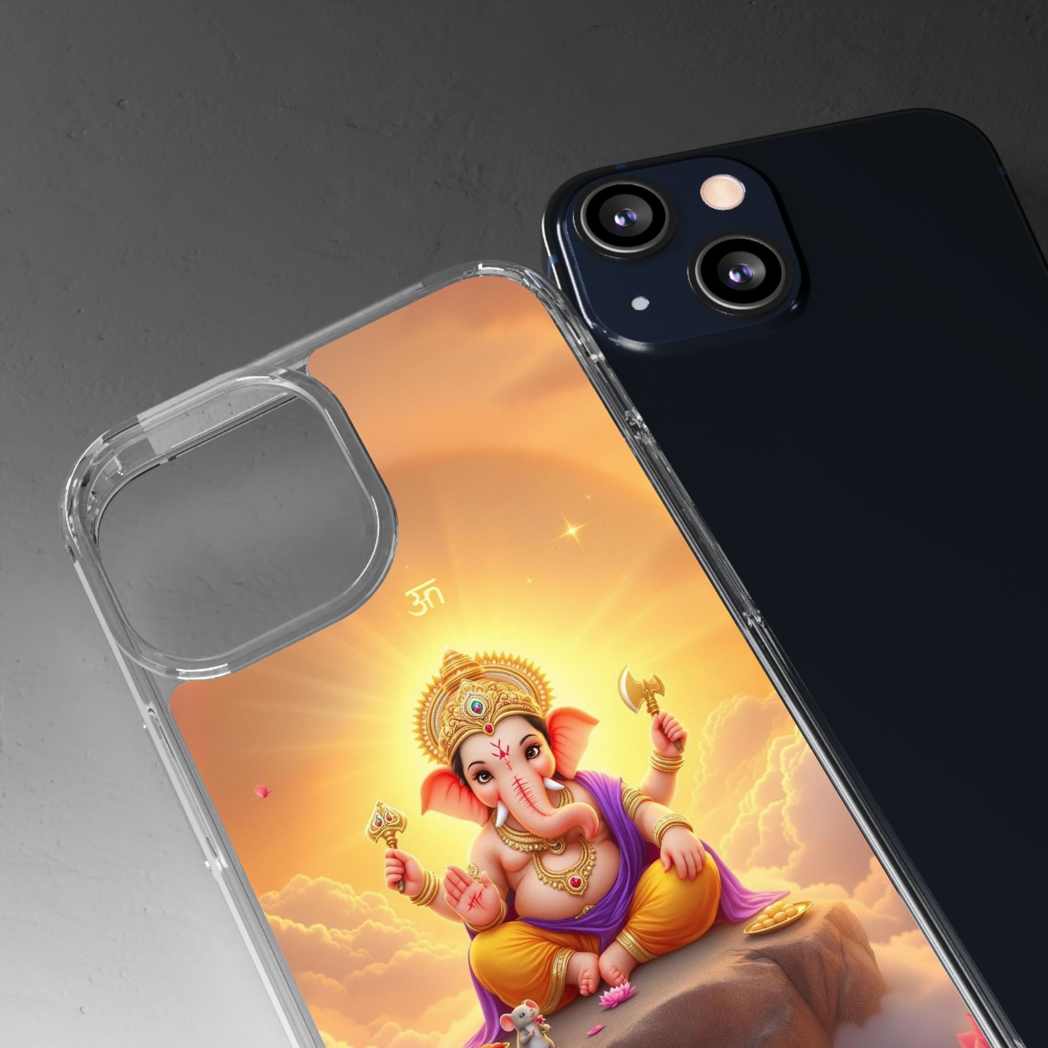 Ganesh Clear Phone Case, Spiritual iPhone Cover, Hindu God Phone Protector, Gift for Her, Boho Phone Accessories