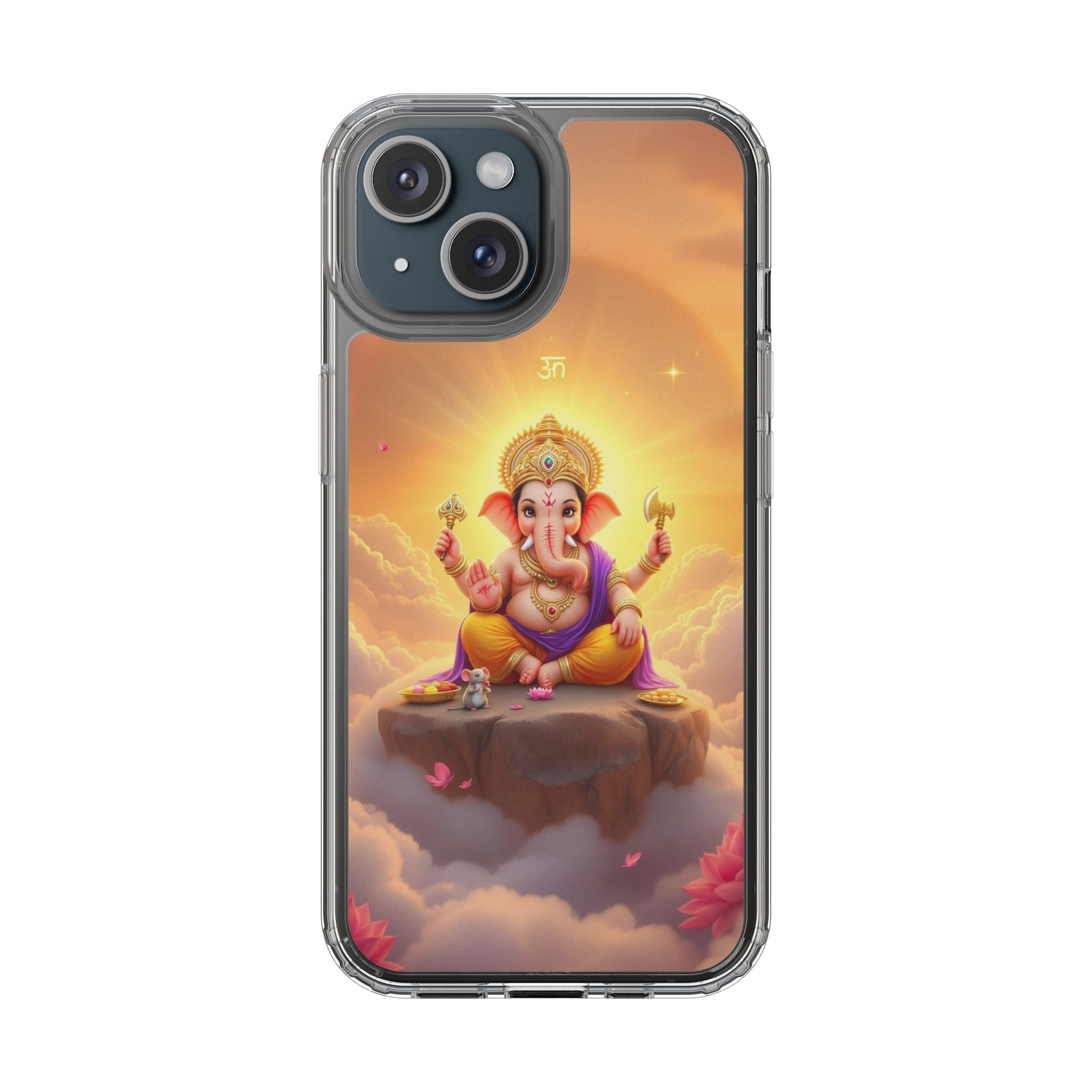 Ganesh Clear Phone Case, Spiritual iPhone Cover, Hindu God Phone Protector, Gift for Her, Boho Phone Accessories