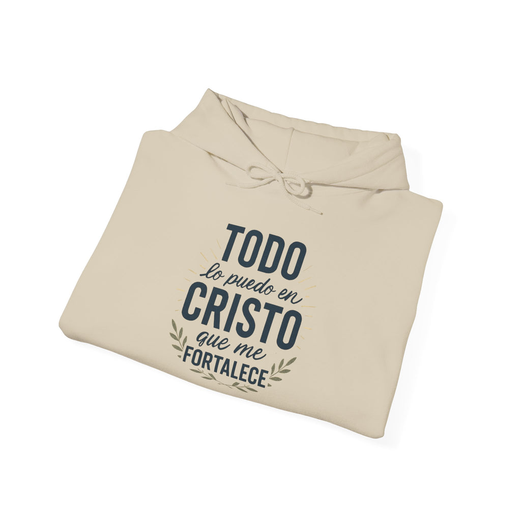 Christian Hoodie - "Todo lo puedo en Cristo" / "Dios te bendiga" Inspirational Spanish Pullover