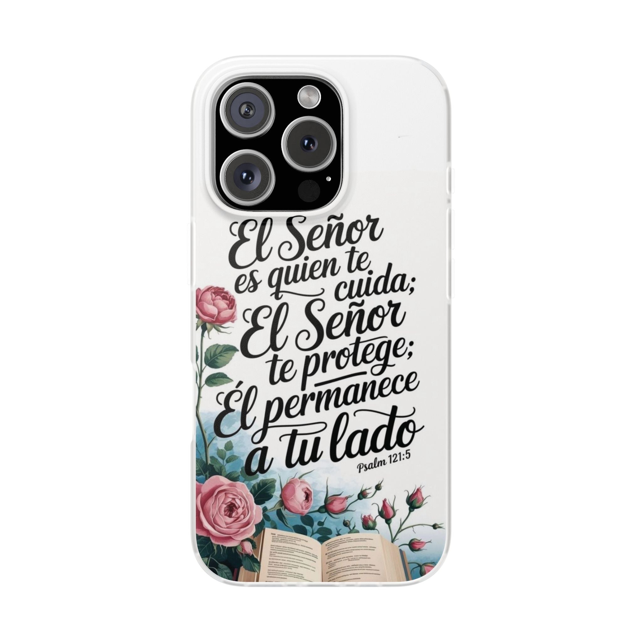 Inspirational Phone Case with Psalm 121:5 Quote, Flexi Case for Protection, Bible Verse Case, Gift for Faith Lovers, Spiritual Décor