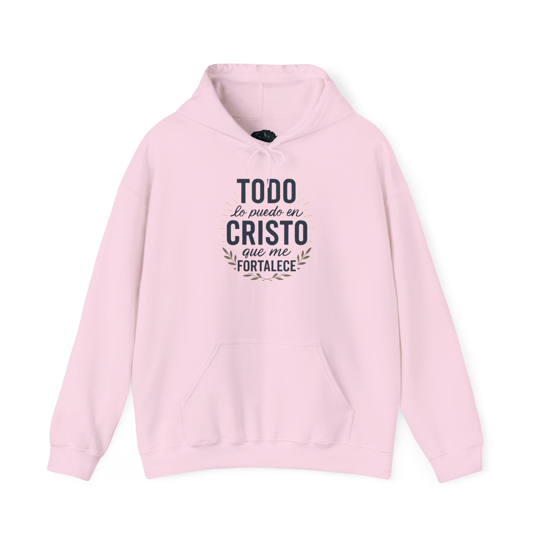 Christian Hoodie - "Todo lo puedo en Cristo" / "Dios te bendiga" Inspirational Spanish Pullover