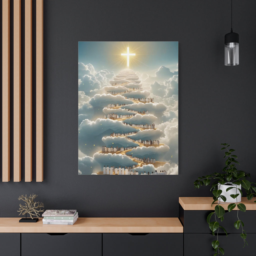 Heavenly Cloud Canvas Art, Spiritual Wall Decor, Christian Home Accent, Inspirational Gift, Faith-Inspired Artwork