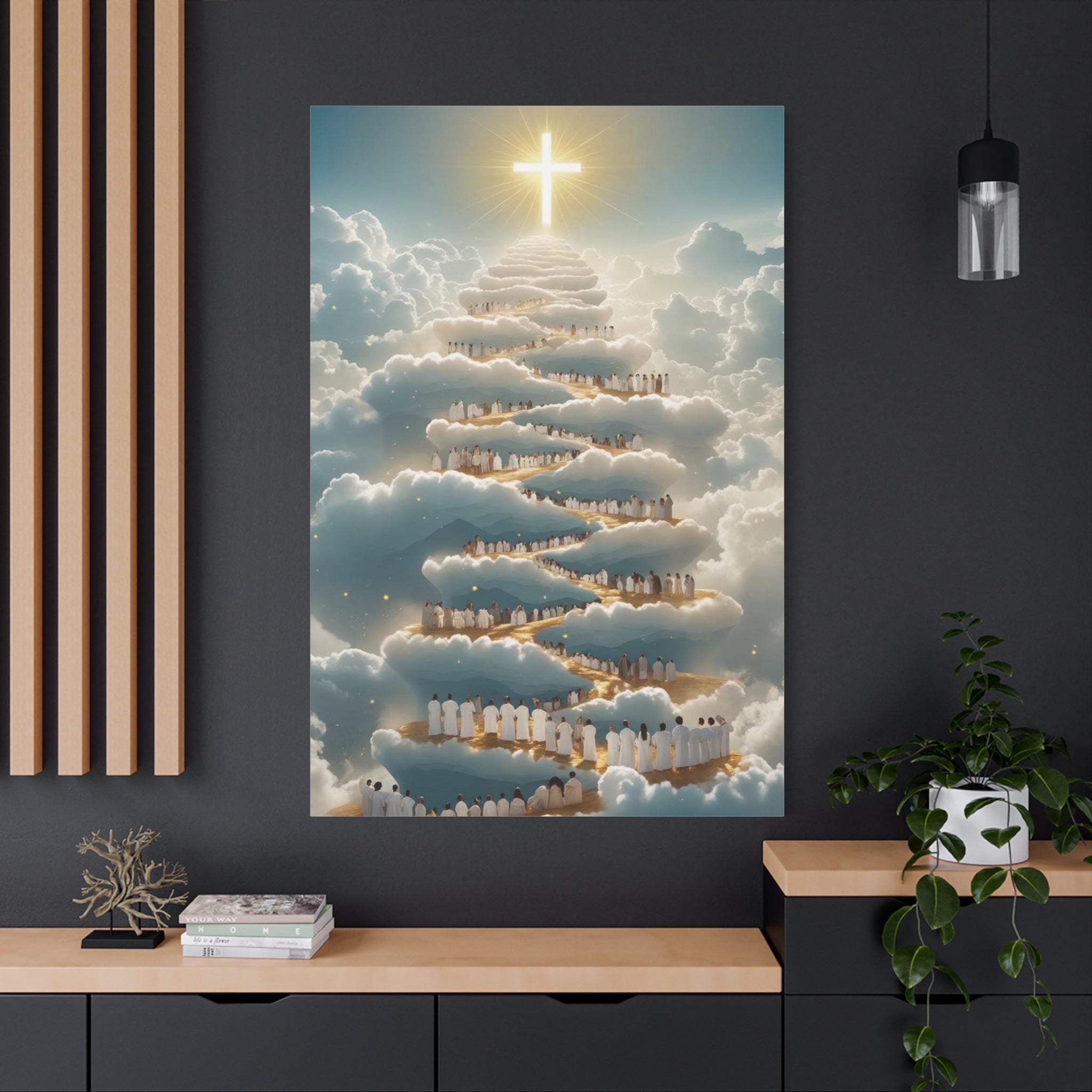 Heavenly Cloud Canvas Art, Spiritual Wall Decor, Christian Home Accent, Inspirational Gift, Faith-Inspired Artwork