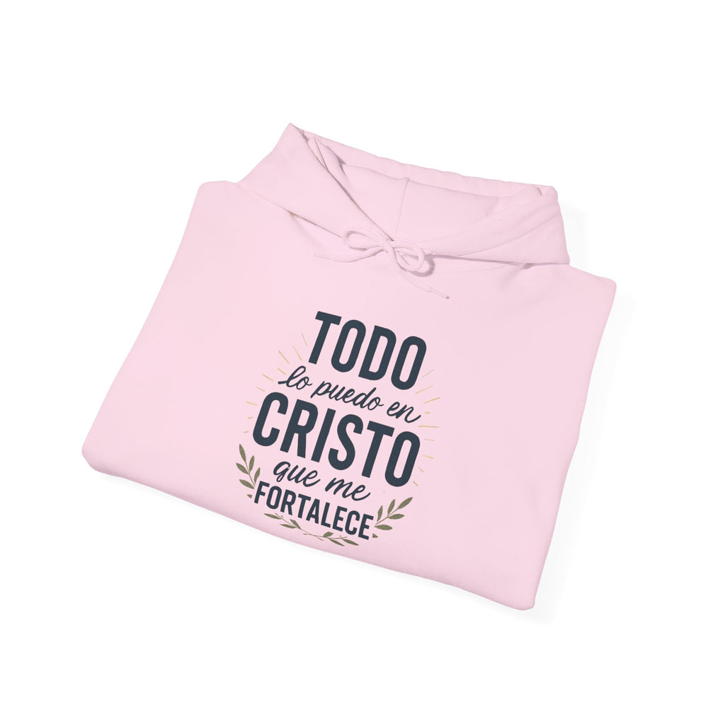 Christian Hoodie - "Todo lo puedo en Cristo" / "Dios te bendiga" Inspirational Spanish Pullover