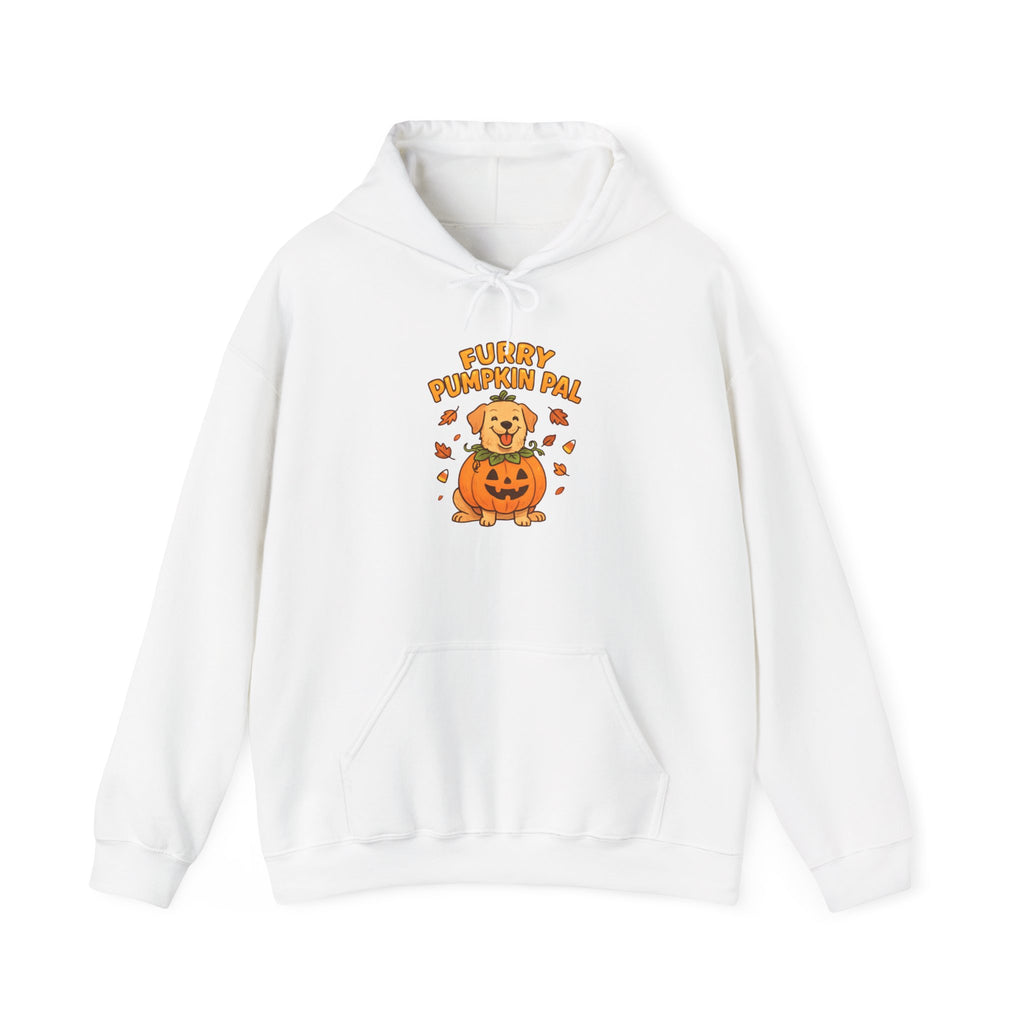 Furry Pumpkin Pal - Halloween Unisex Heavy Blend™ Hooded Sweatshirt