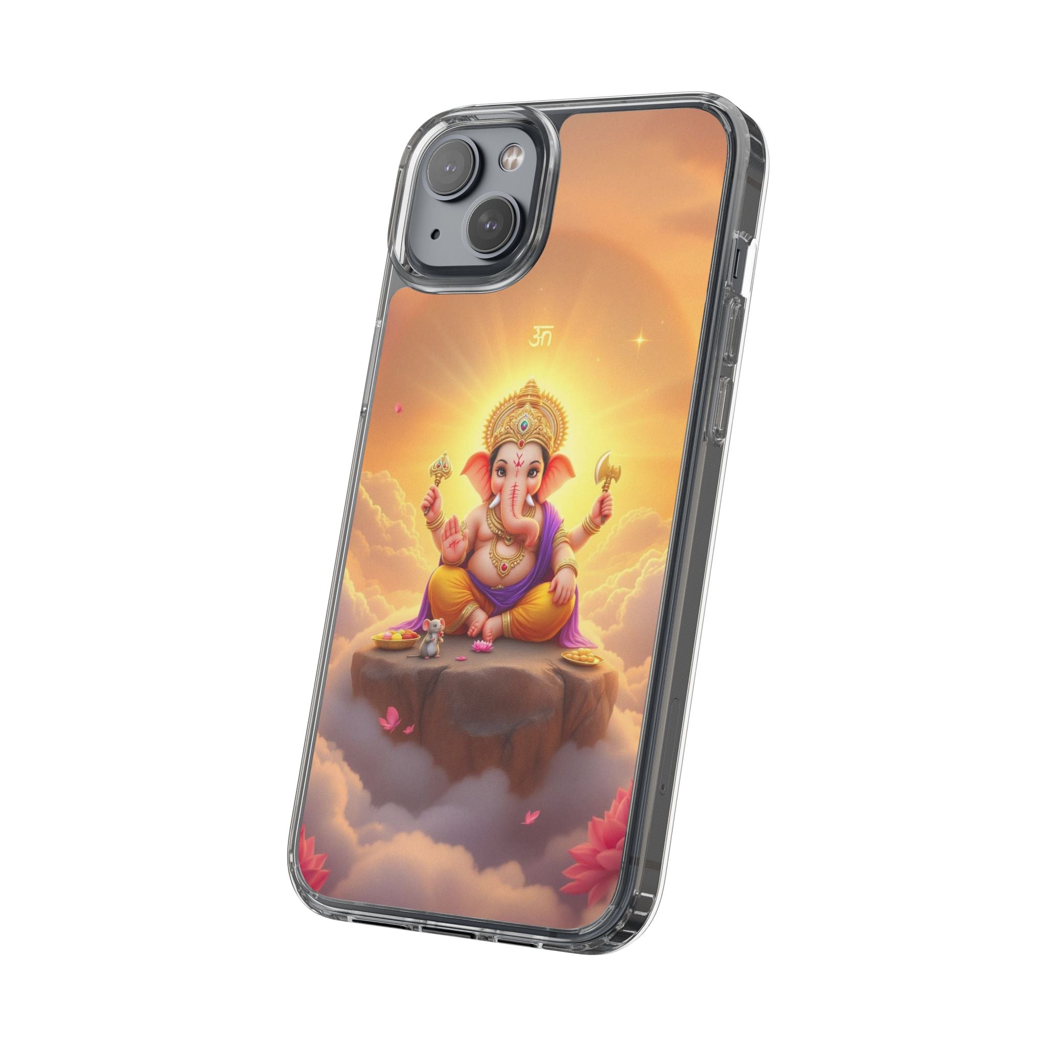 Ganesh Clear Phone Case, Spiritual iPhone Cover, Hindu God Phone Protector, Gift for Her, Boho Phone Accessories