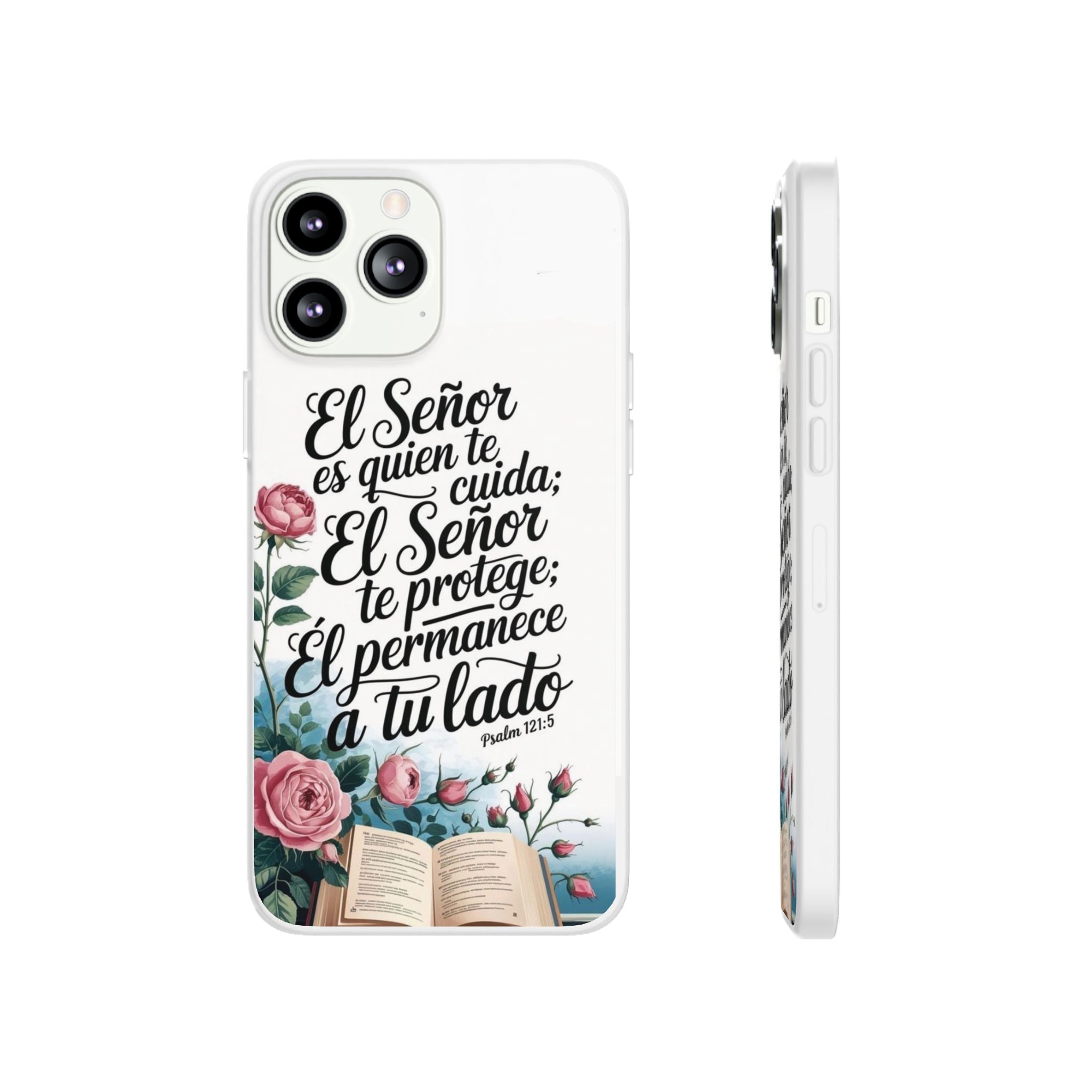 Inspirational Phone Case with Psalm 121:5 Quote, Flexi Case for Protection, Bible Verse Case, Gift for Faith Lovers, Spiritual Décor