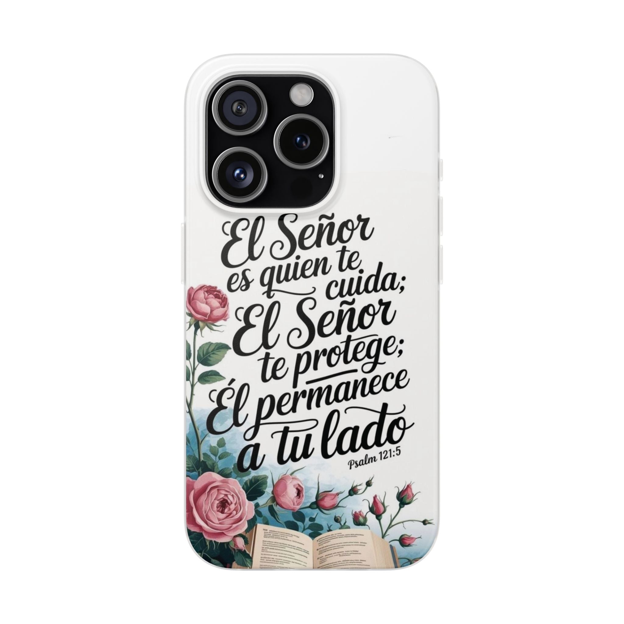Inspirational Phone Case with Psalm 121:5 Quote, Flexi Case for Protection, Bible Verse Case, Gift for Faith Lovers, Spiritual Décor