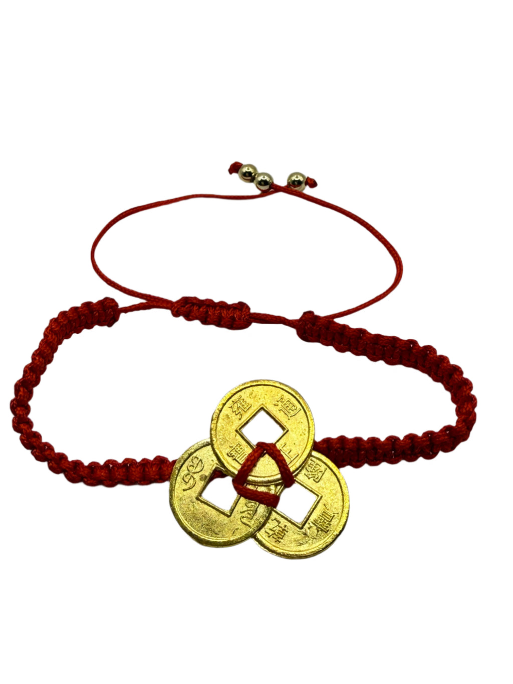 Chinese Wealth Lucky Coins Red String Bracelet