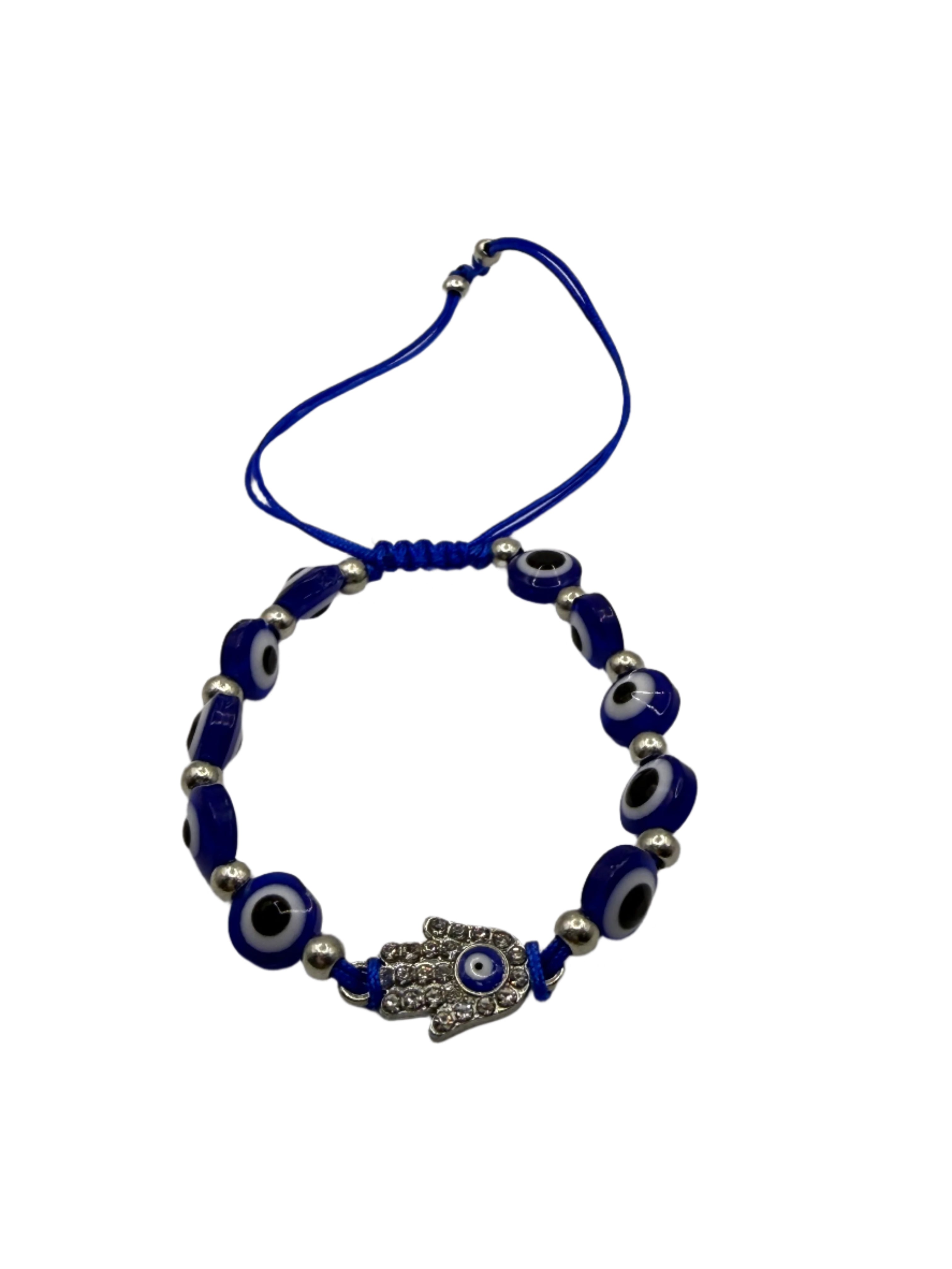 Evil Eye Mal De Ojo Bracelets Evil Eye Hamsa Beaded Charm Stretch Bracelet Hand of Fatima Evil Eye Lucky Bracelet for Protection and Blessing