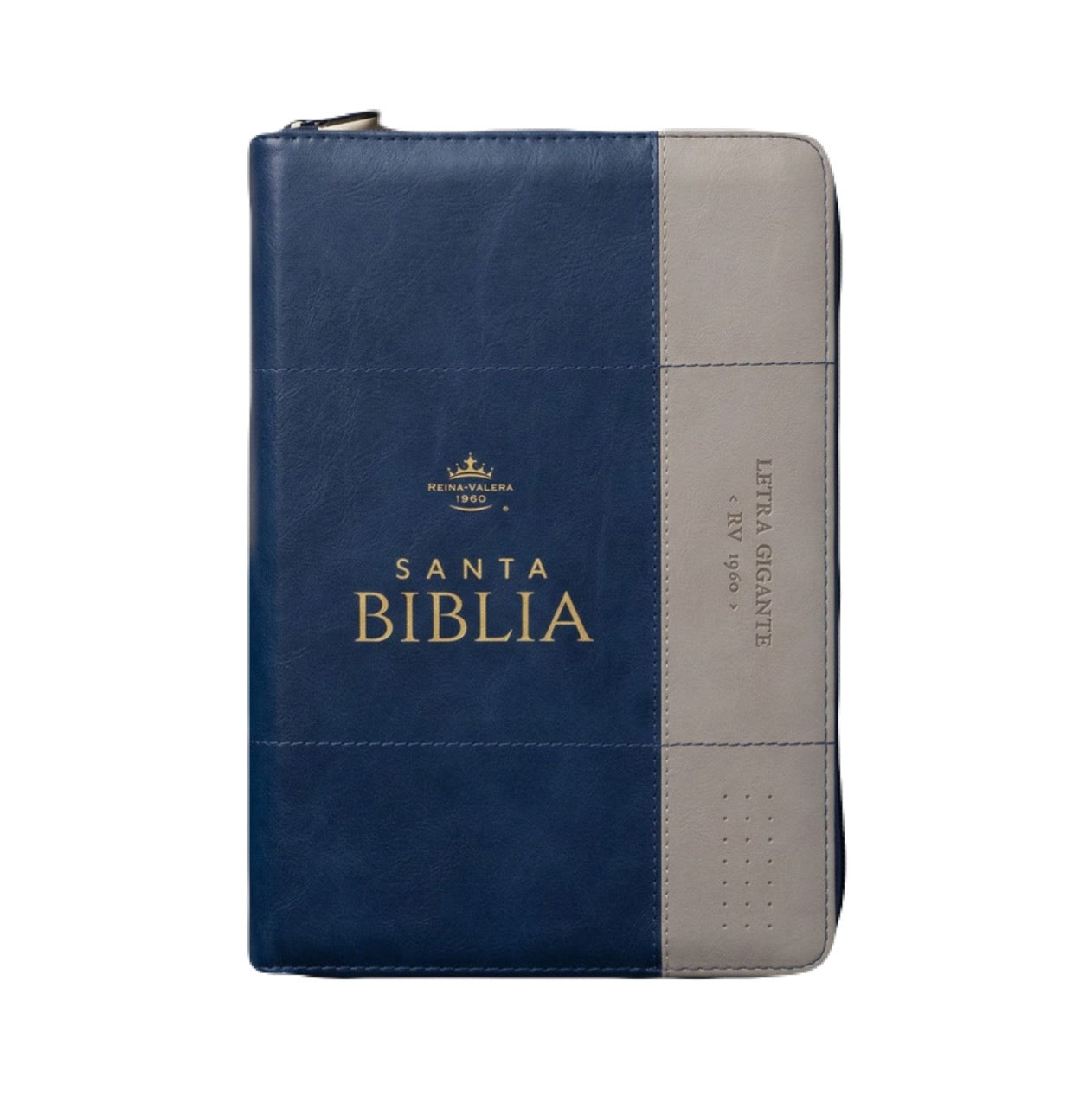 Biblia Letra Gigante 14pts Con Cierre/Index RV1960 Azul Navy/ Crema
