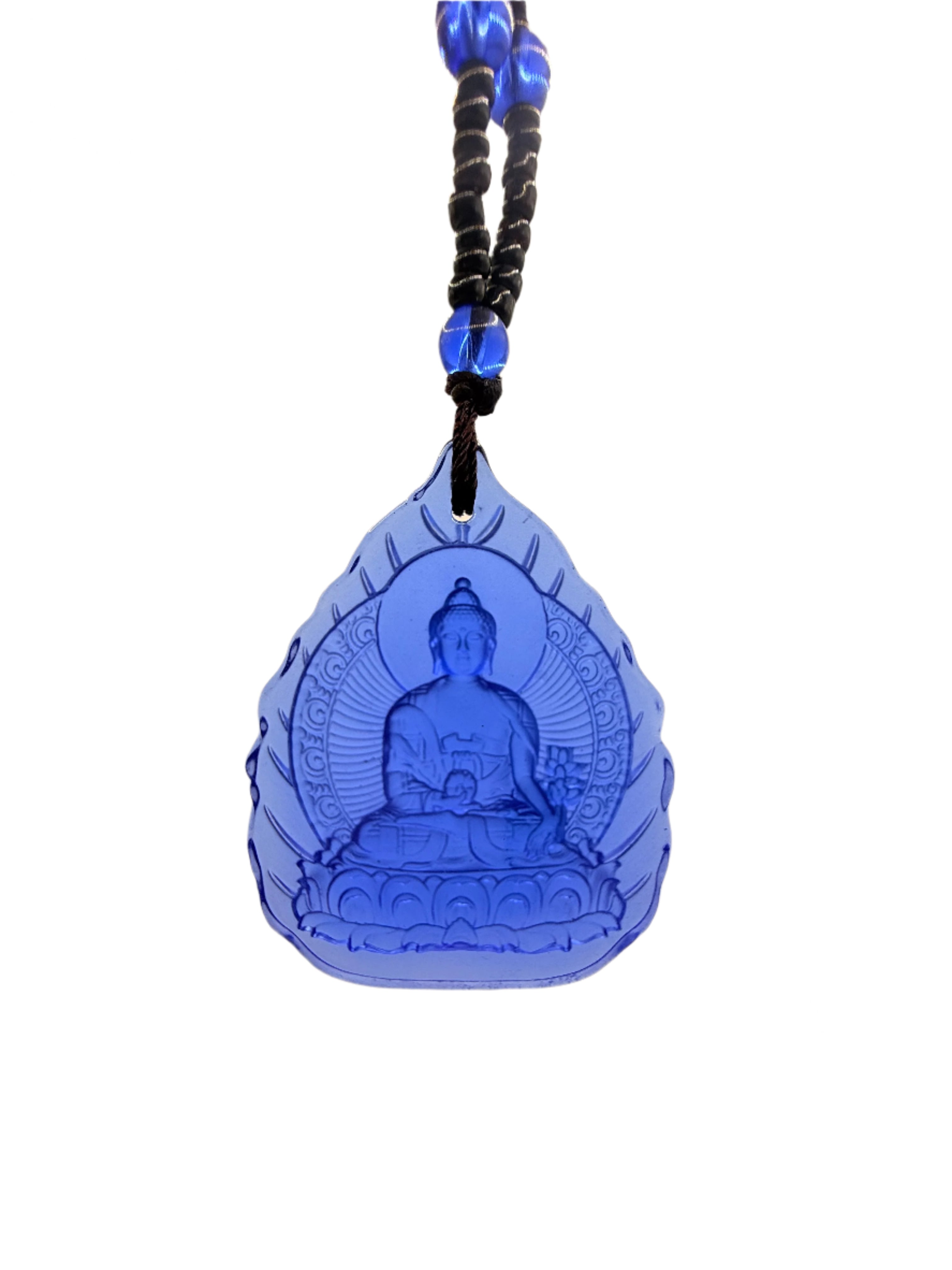 Medicine Buddha Blue Pendant Necklace