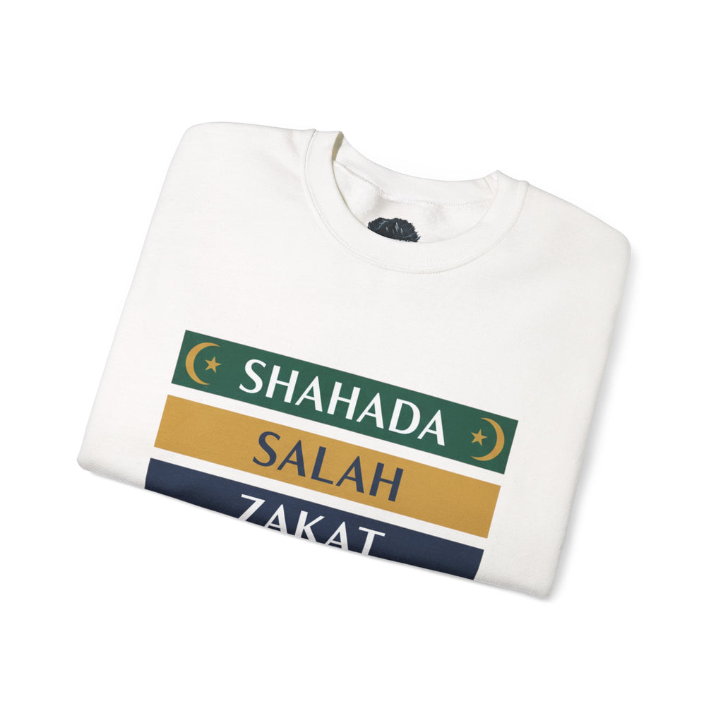Islamic Pillars Sweatshirt — Shahada, Salah, Zakat, Fasting, Hajj Crewneck